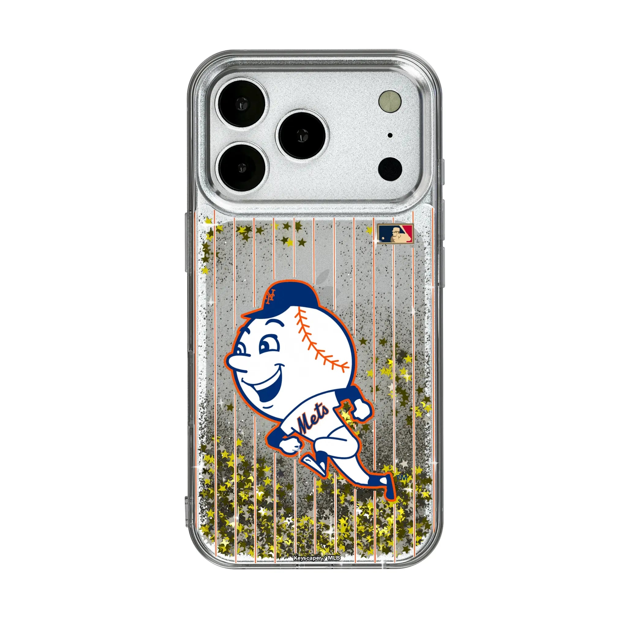New York Mets 2014 - Cooperstown Collection Pinstripe iPhone Glitter Phone Case for Apple iPhone