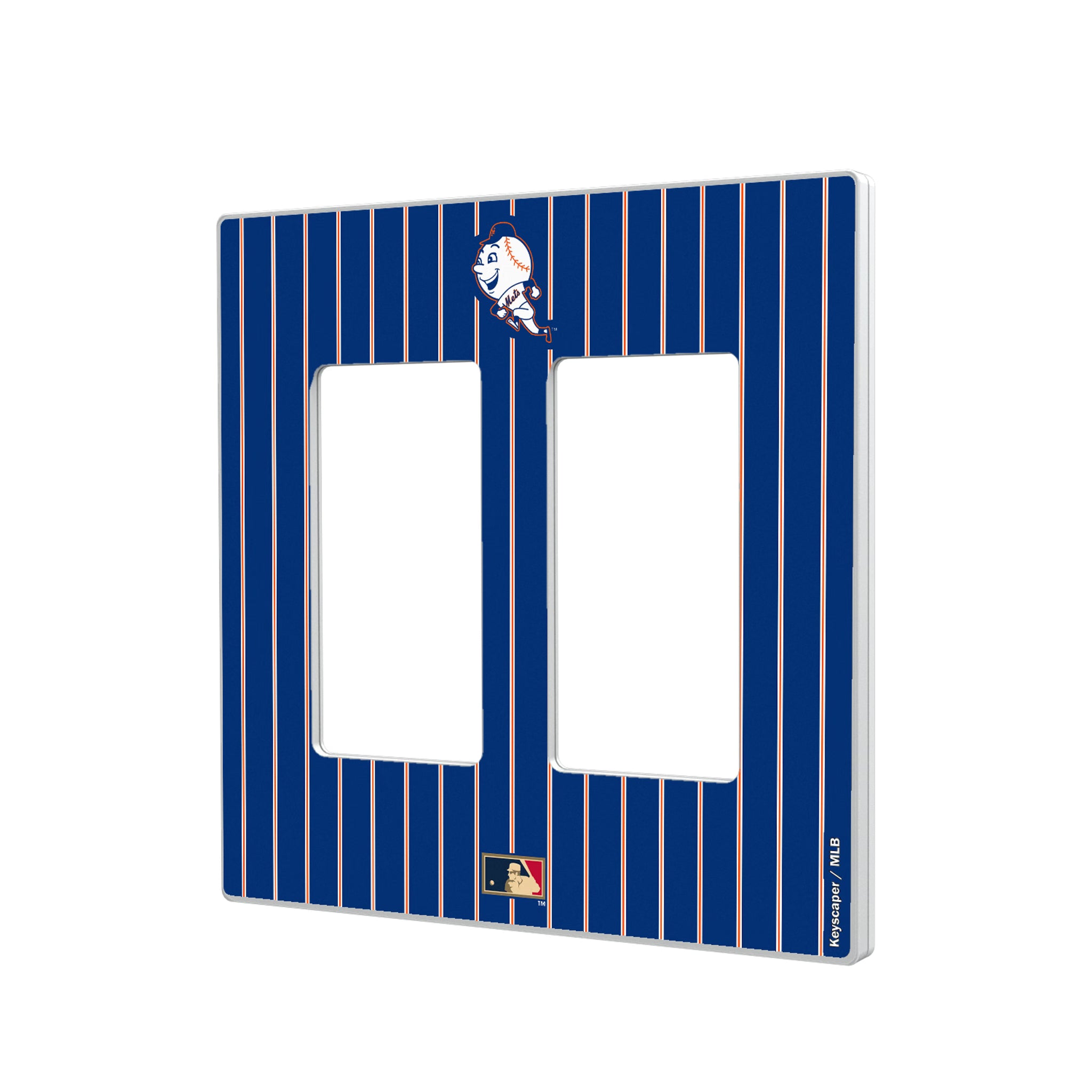 New York Mets 2014 - Cooperstown Collection Pinstripe Hidden-Screw Light Switch Plate#Style_Double Rocker