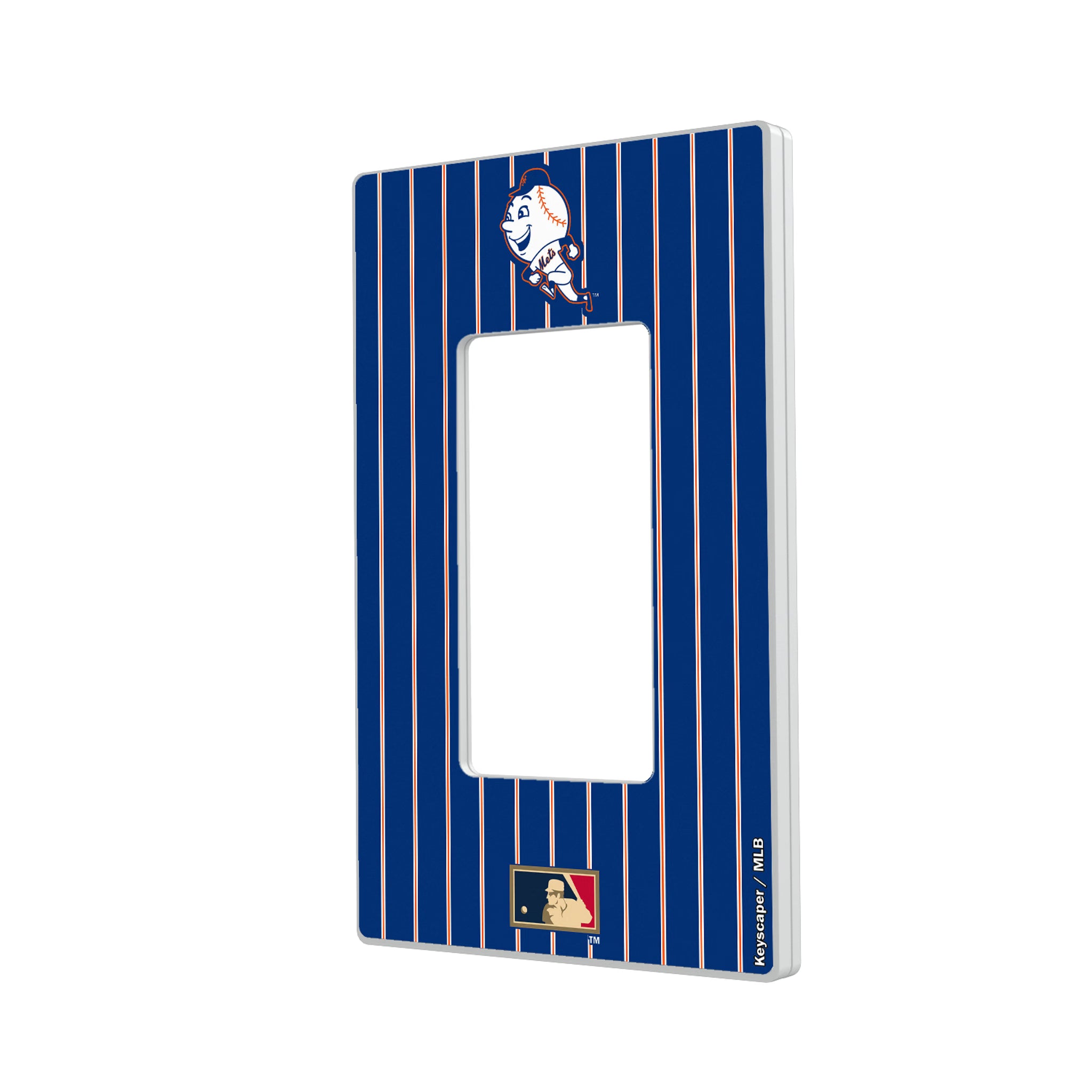 New York Mets 2014 - Cooperstown Collection Pinstripe Hidden-Screw Light Switch Plate#Style_Single Rocker