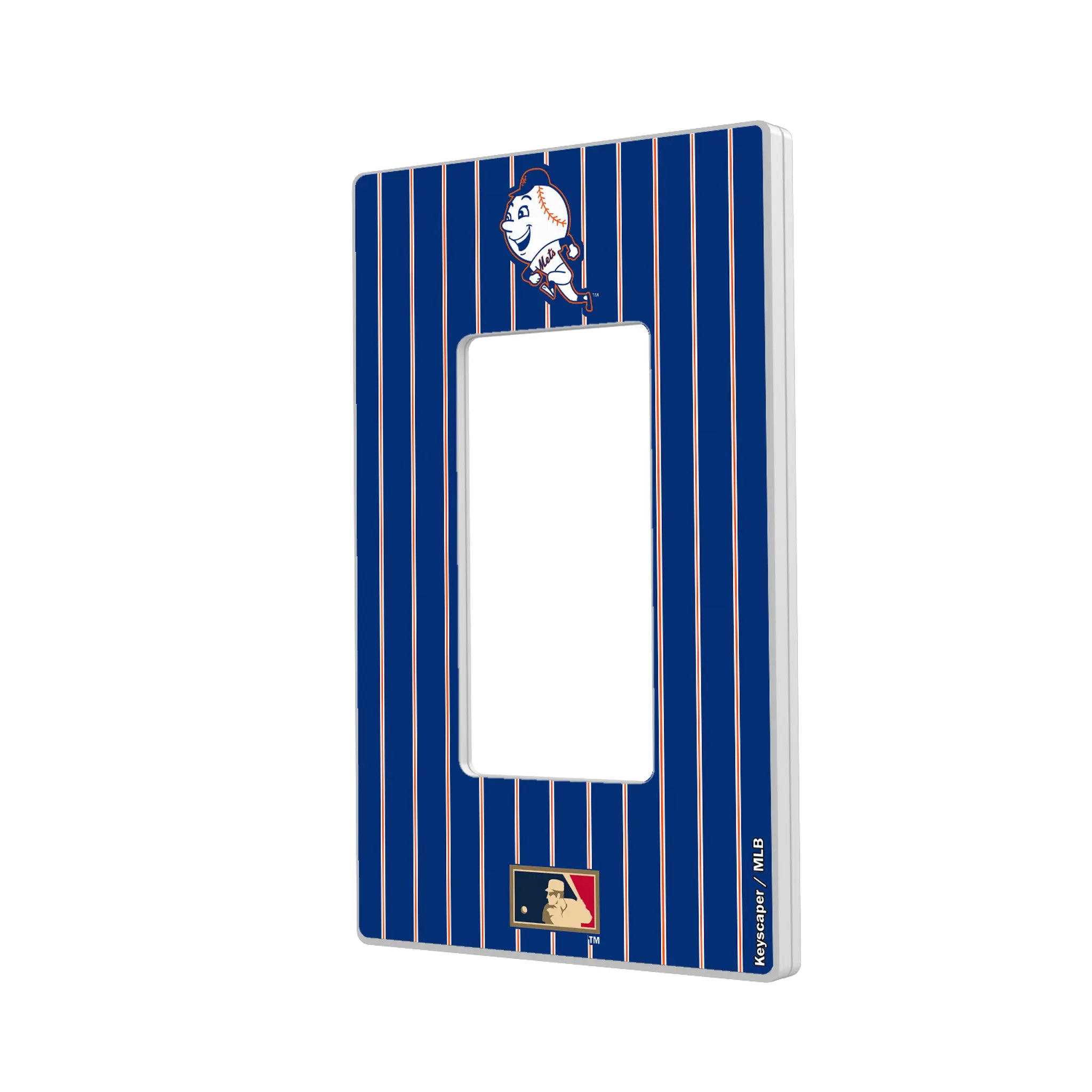 New York Mets 2014 - Cooperstown Collection Pinstripe Hidden-Screw Light Switch Plate#Style_Single Rocker