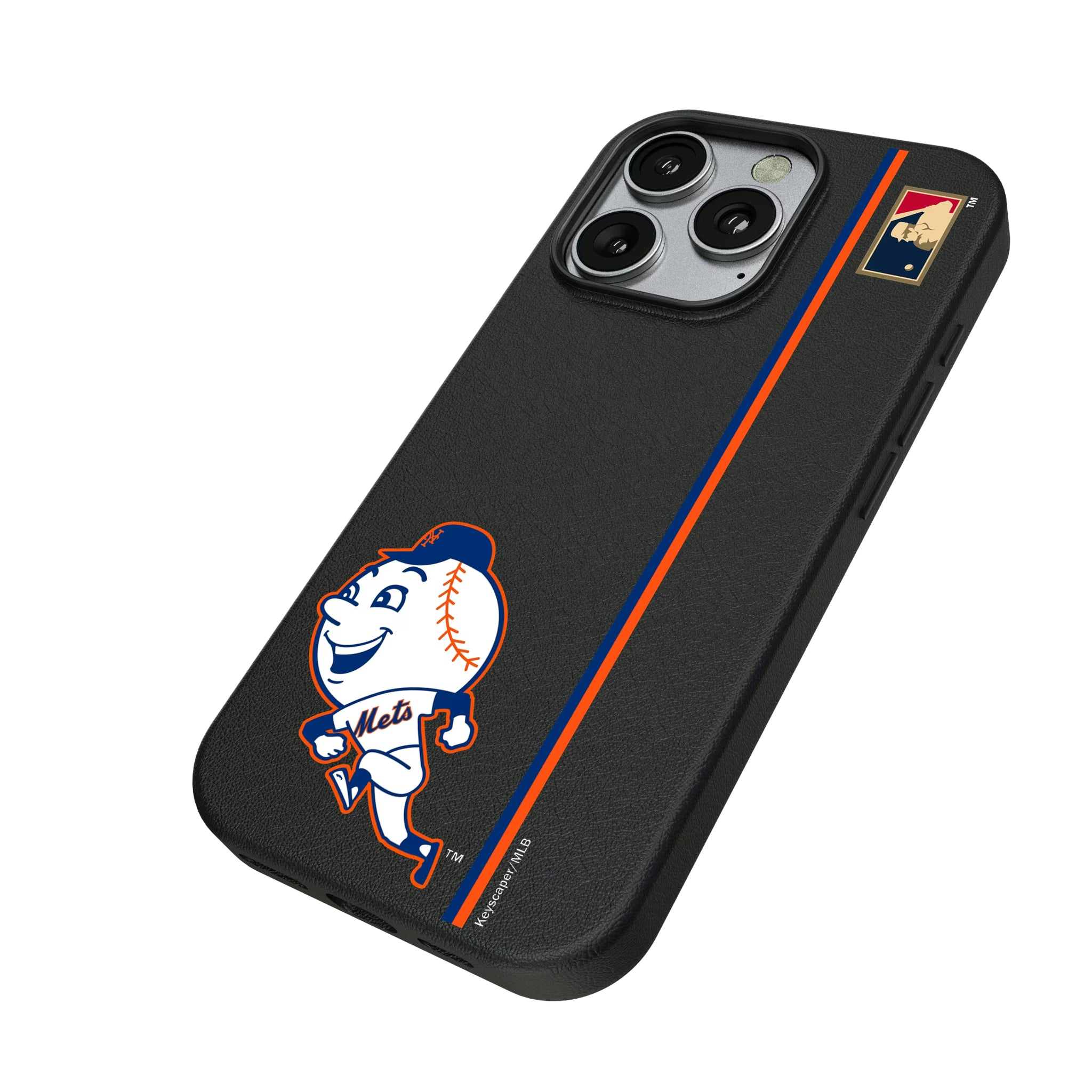 New York Mets 2014 - Cooperstown Collection Sidebar iPhone MagSafe Compatible Phone Case for Apple iPhone - Isometric View