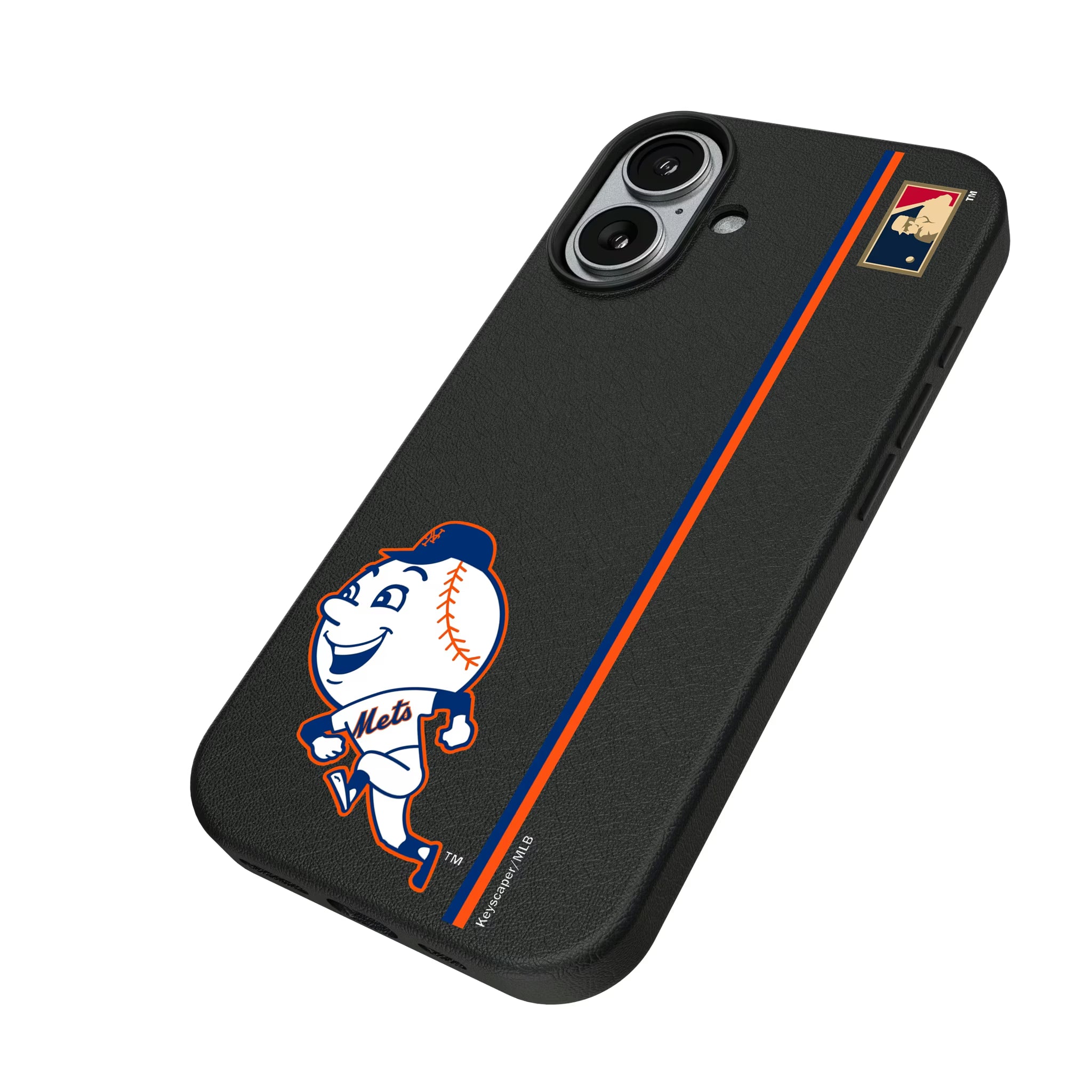 New York Mets 2014 - Cooperstown Collection Sidebar iPhone MagSafe Compatible Phone Case for Apple iPhone - Isometric View#Device_iPhone 17