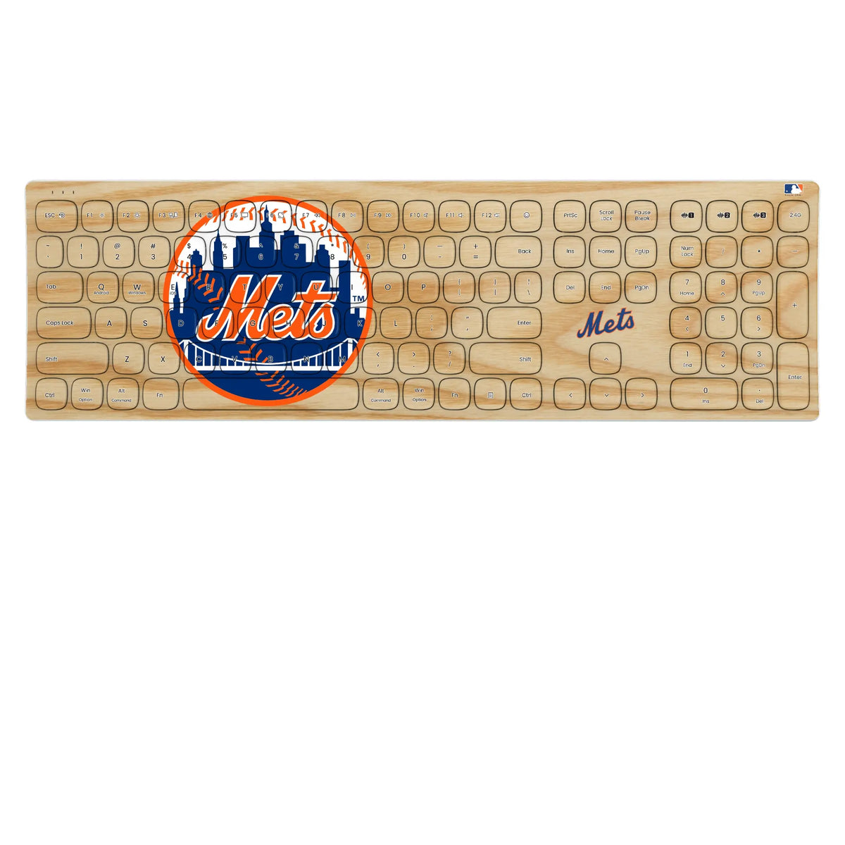 New York Mets Baseball Bat KKB605 Curved Wireless Keyboard
