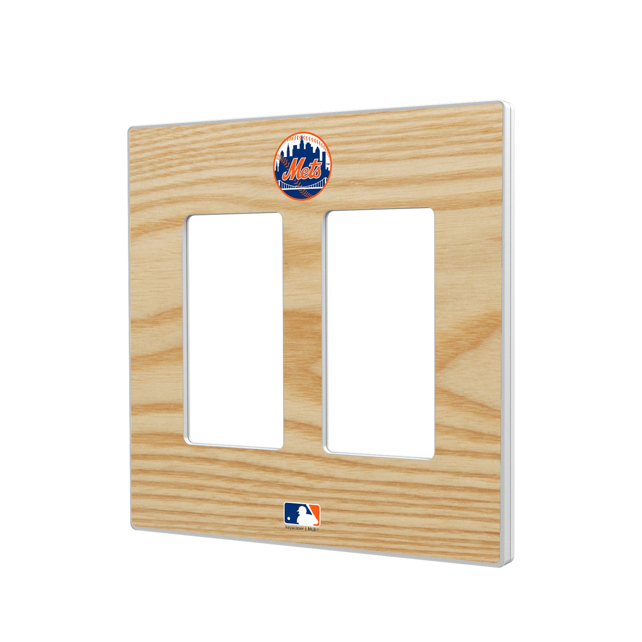 New York Mets Baseball Bat Hidden-Screw Light Switch Plate#Style_Double Rocker