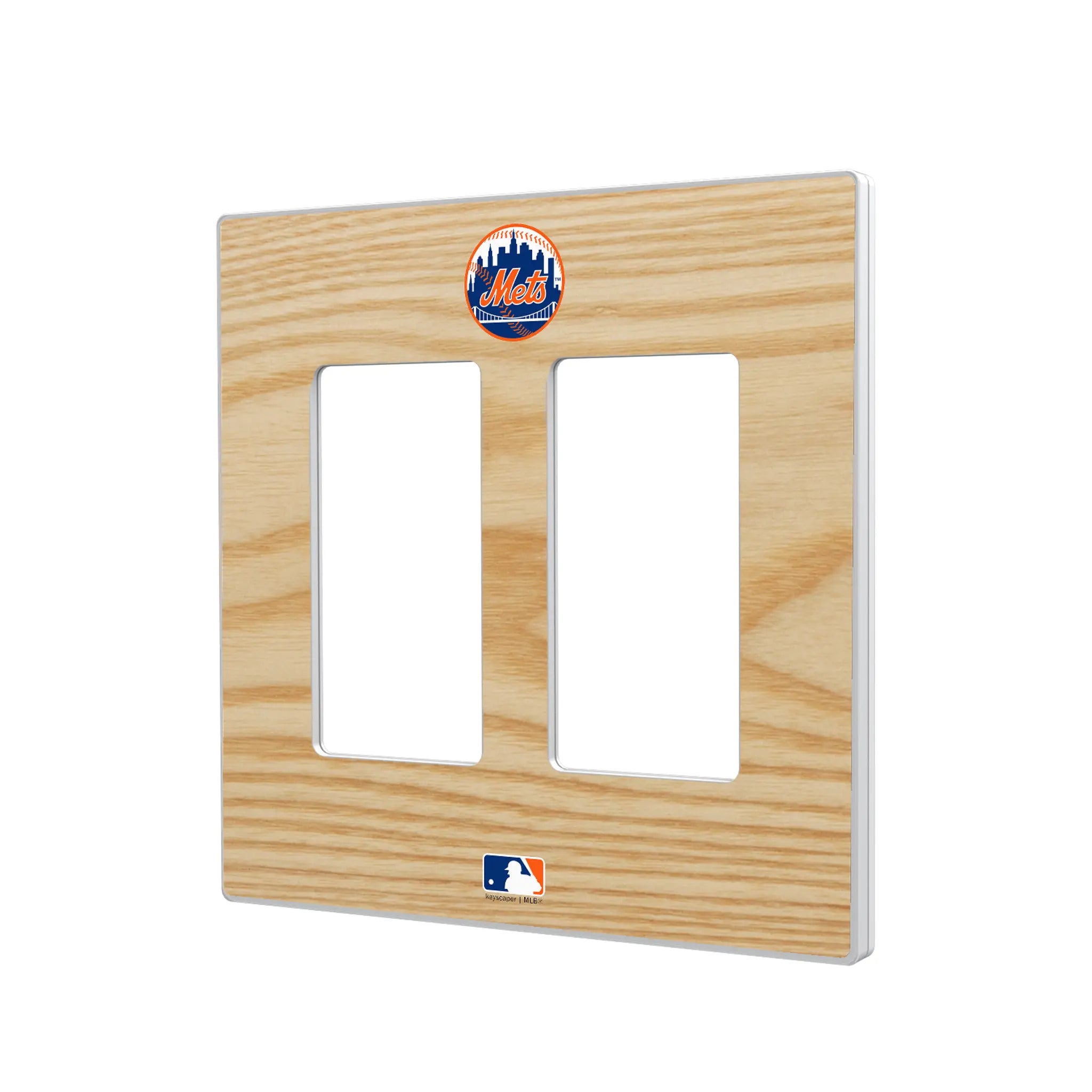 New York Mets Baseball Bat Hidden-Screw Light Switch Plate#Style_Double Rocker