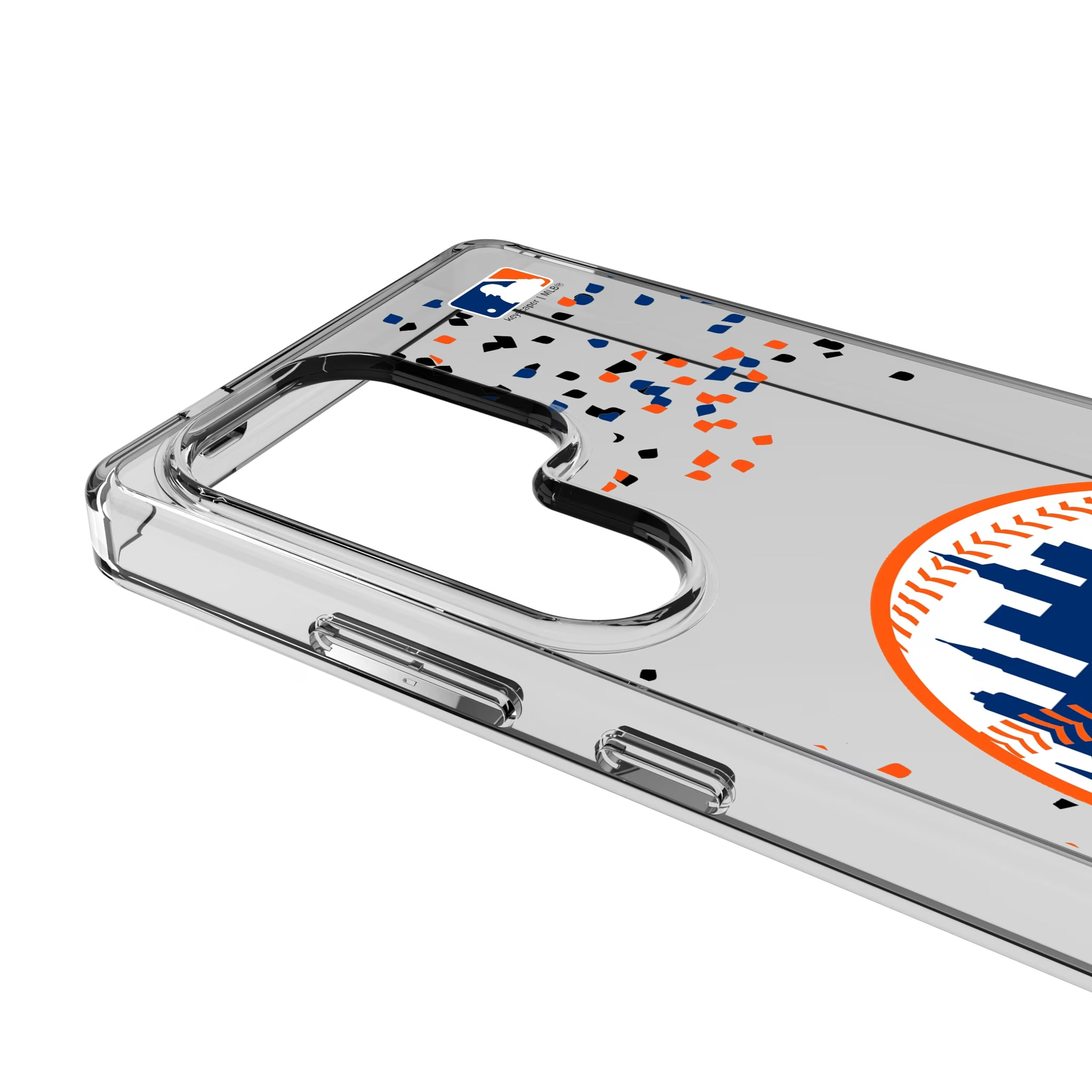 New York Mets Confetti Galaxy Clear Phone Case for Samsung Galaxy - Detail