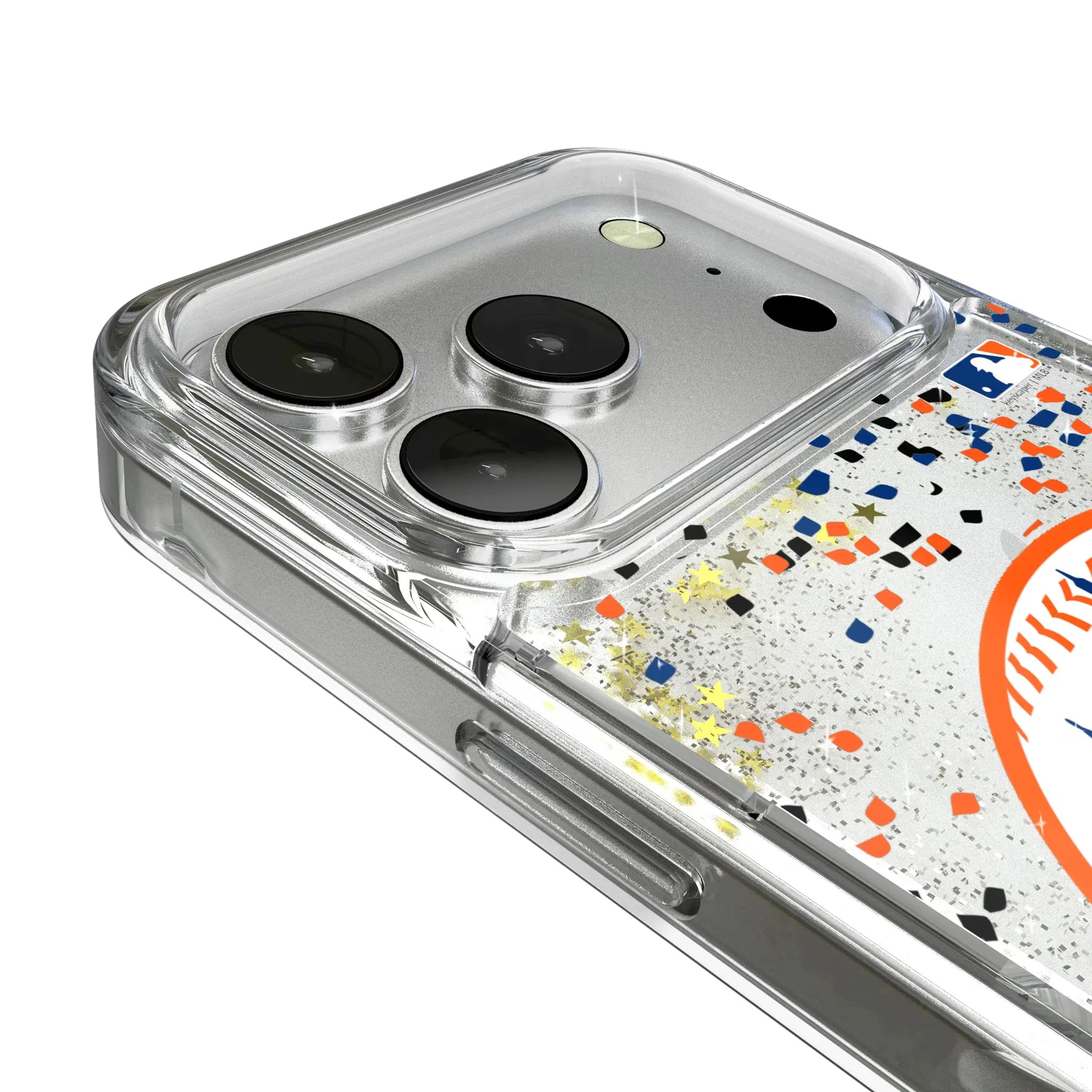 New York Mets Confetti iPhone Glitter Phone Case for Apple iPhone - Detail