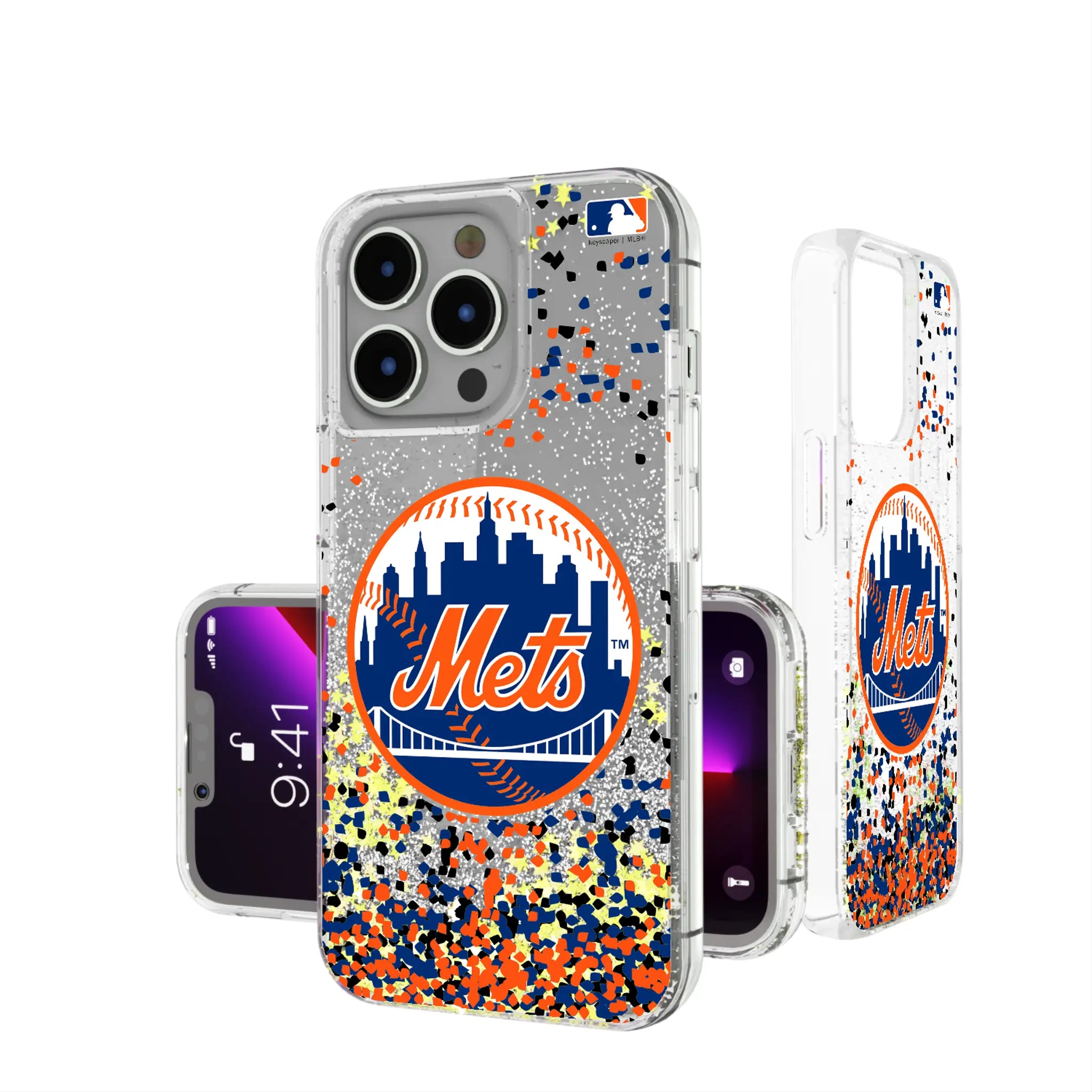 New York Mets Confetti iPhone Glitter Phone Case for Apple iPhone