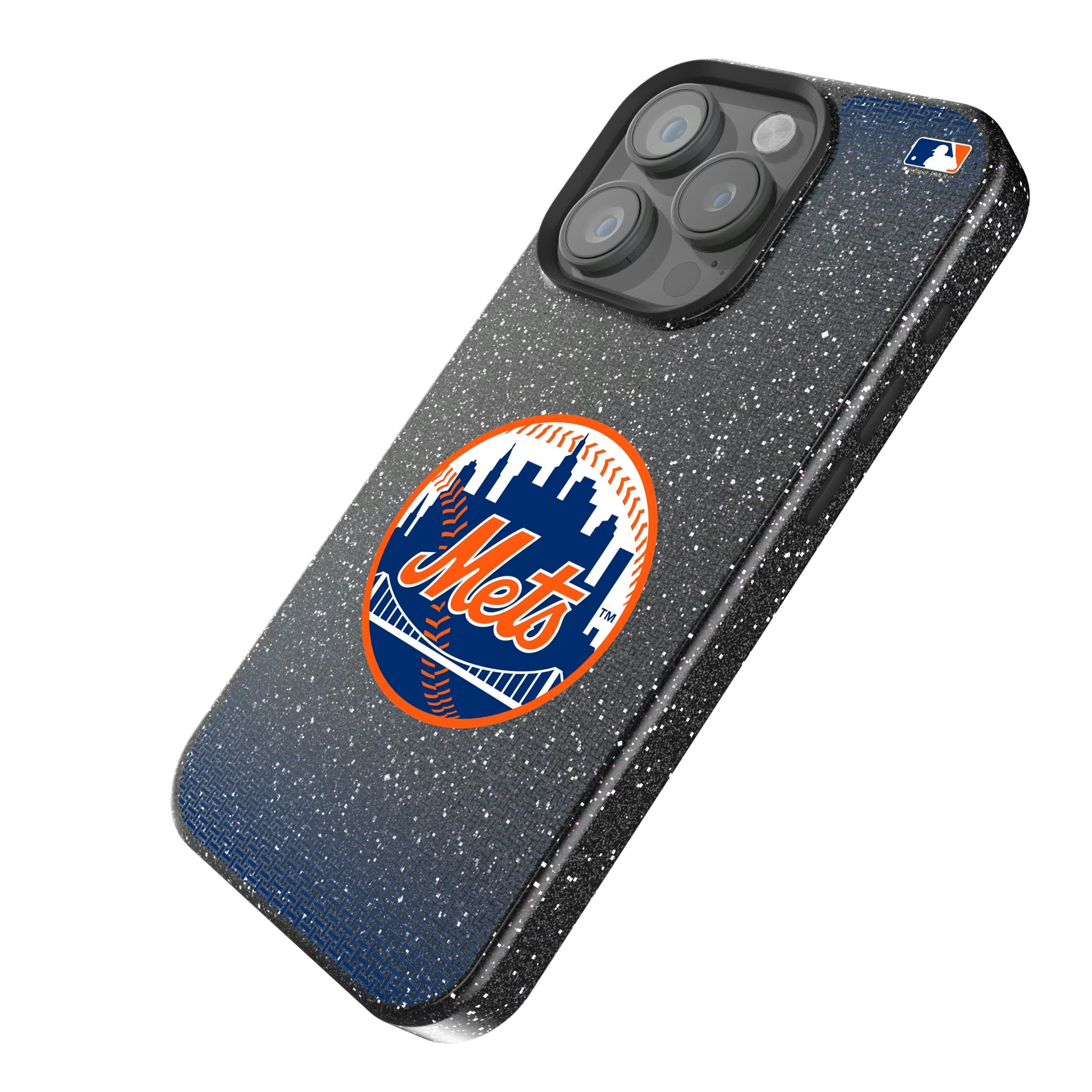 New York Mets Linen iPhone Bling Phone Case for Apple iPhone - Isometric View