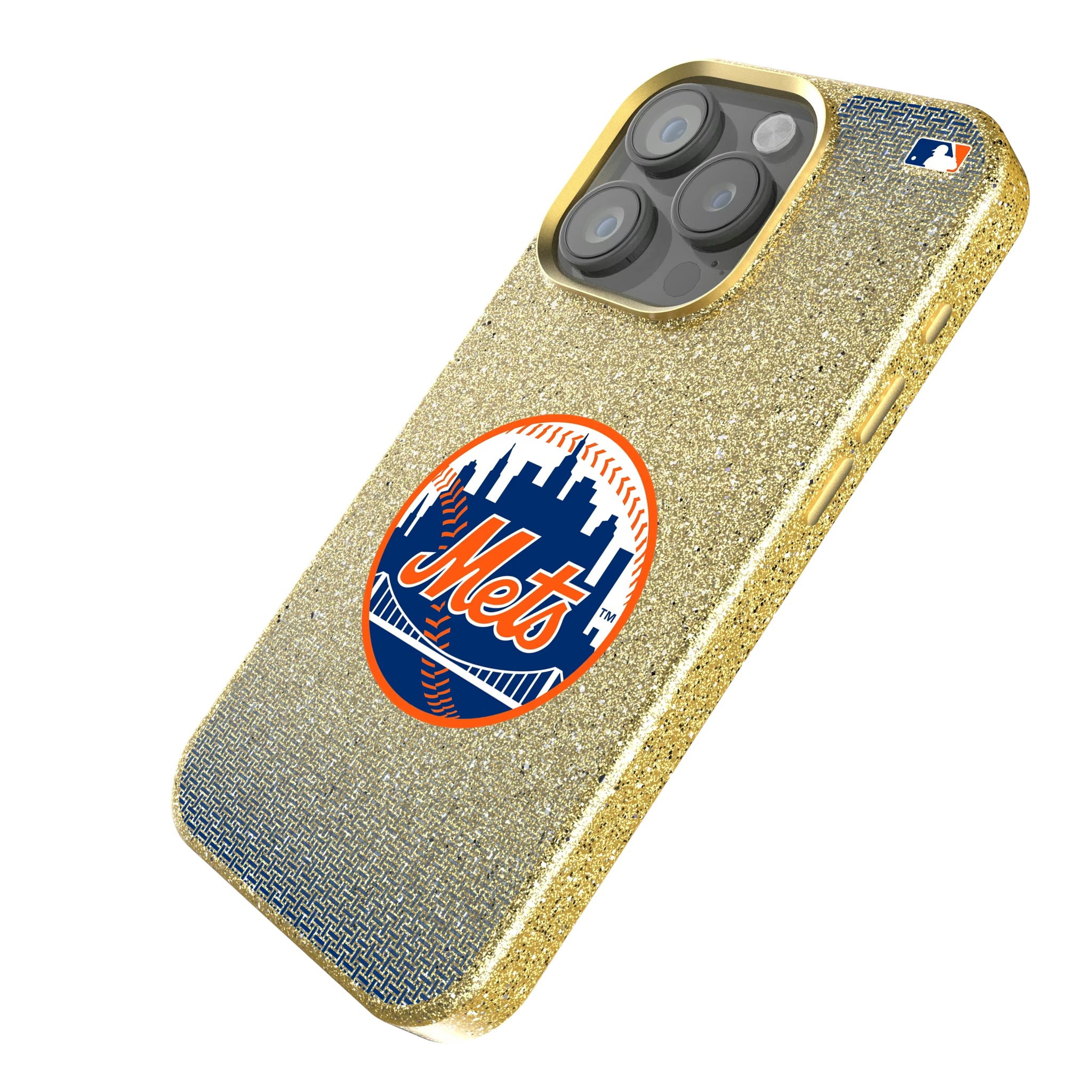 New York Mets Linen iPhone Bling Phone Case for Apple iPhone - Isometric View