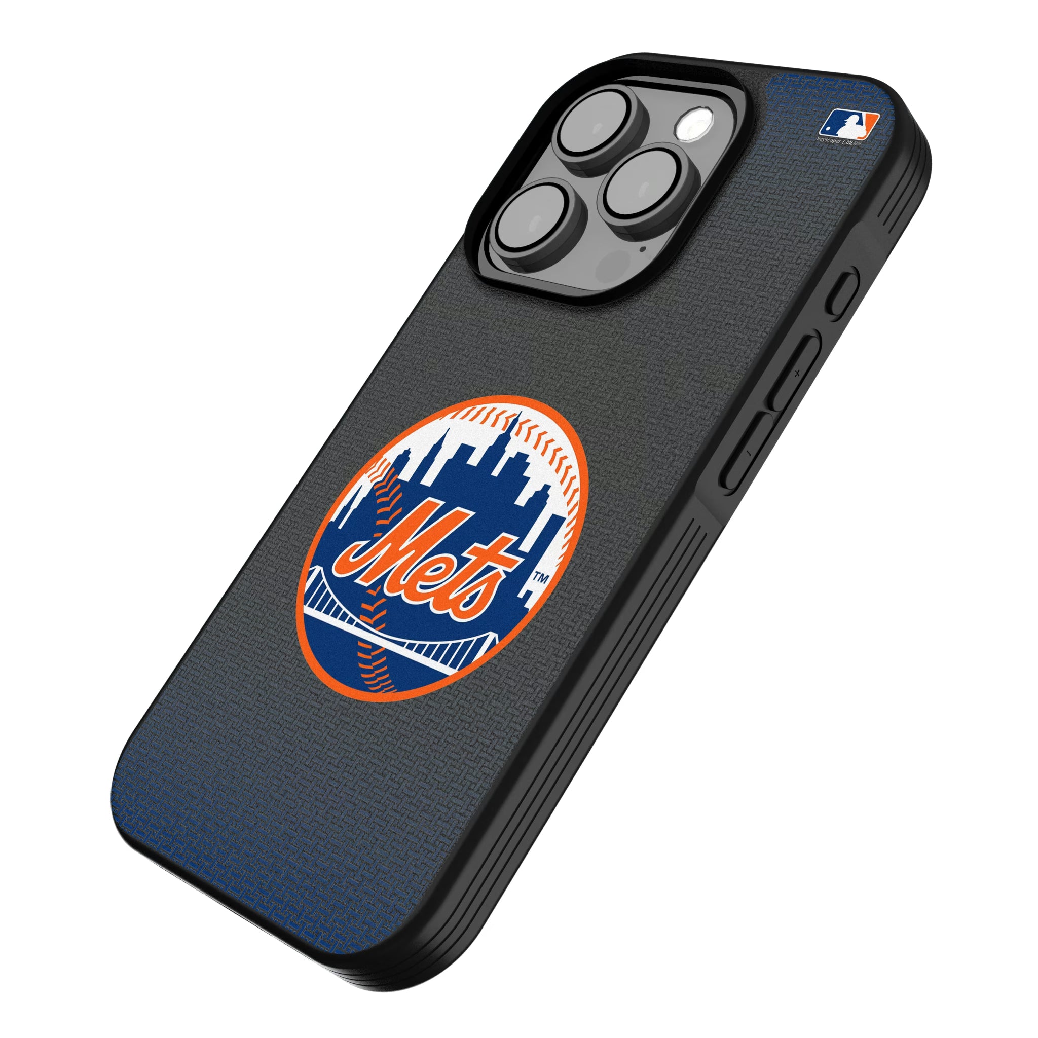 New York Mets Linen iPhone Bump Phone Case for Apple iPhone - Isometric View