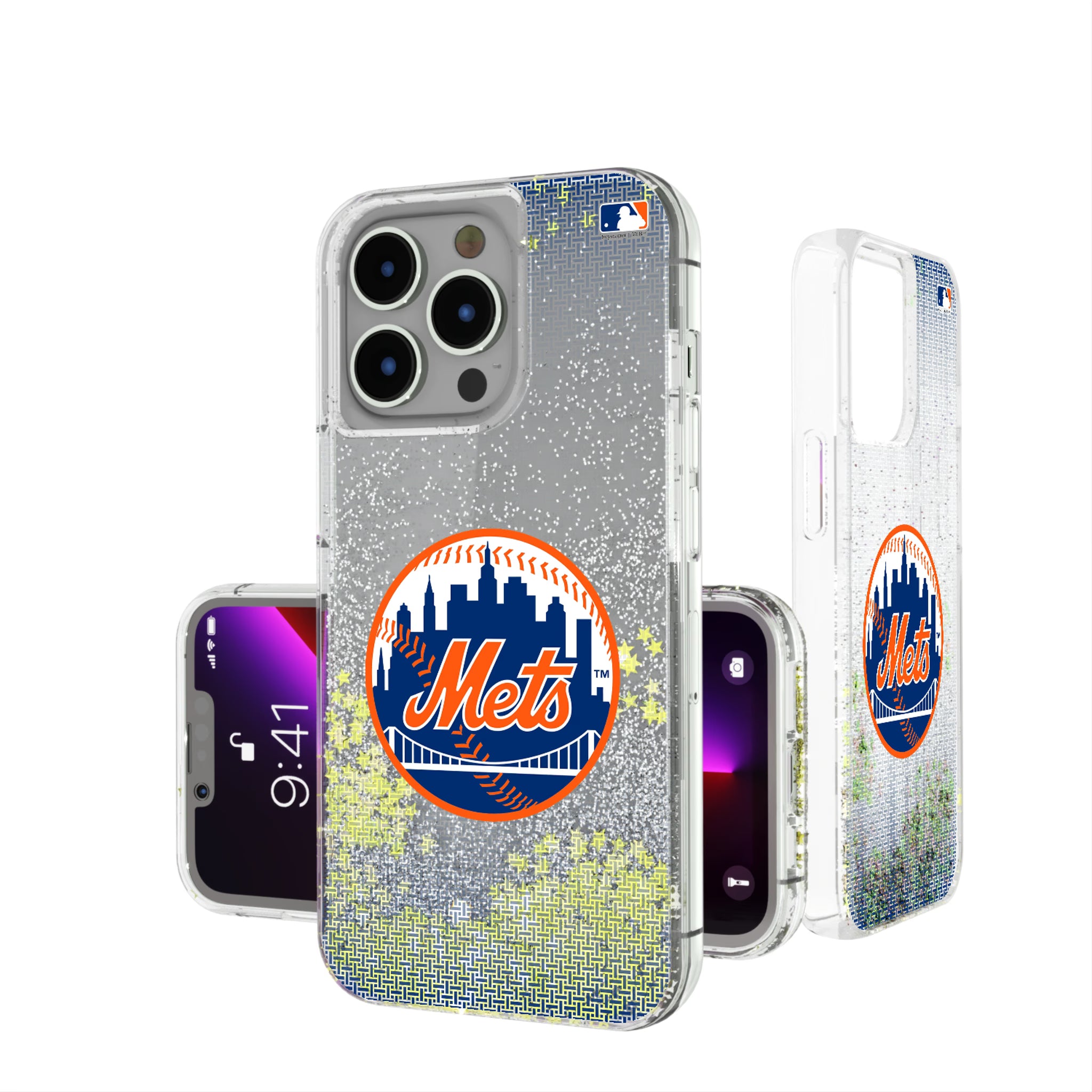 New York Mets Linen iPhone Glitter Phone Case for Apple iPhone