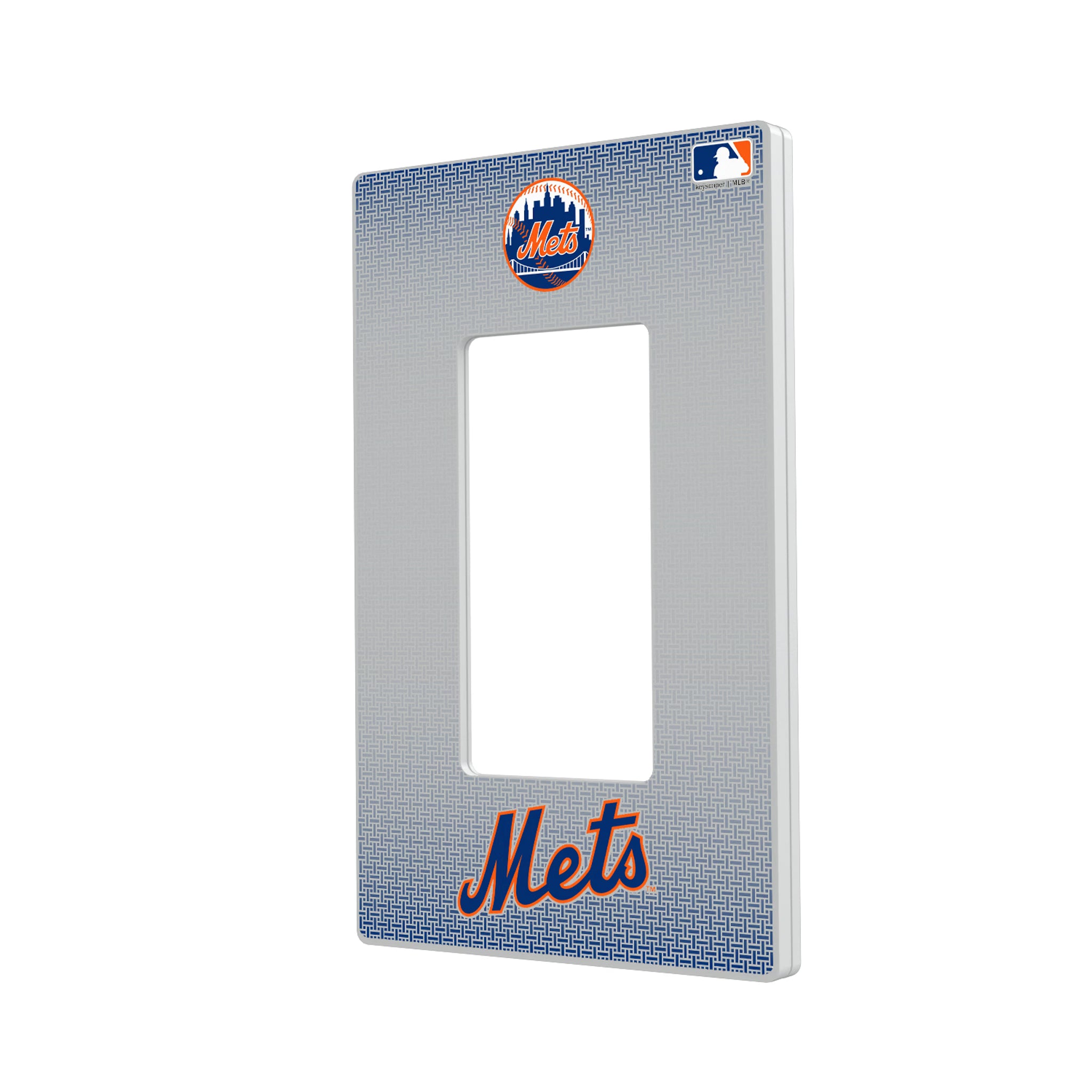 New York Mets Linen Hidden-Screw Light Switch Plate#Style_Single Rocker