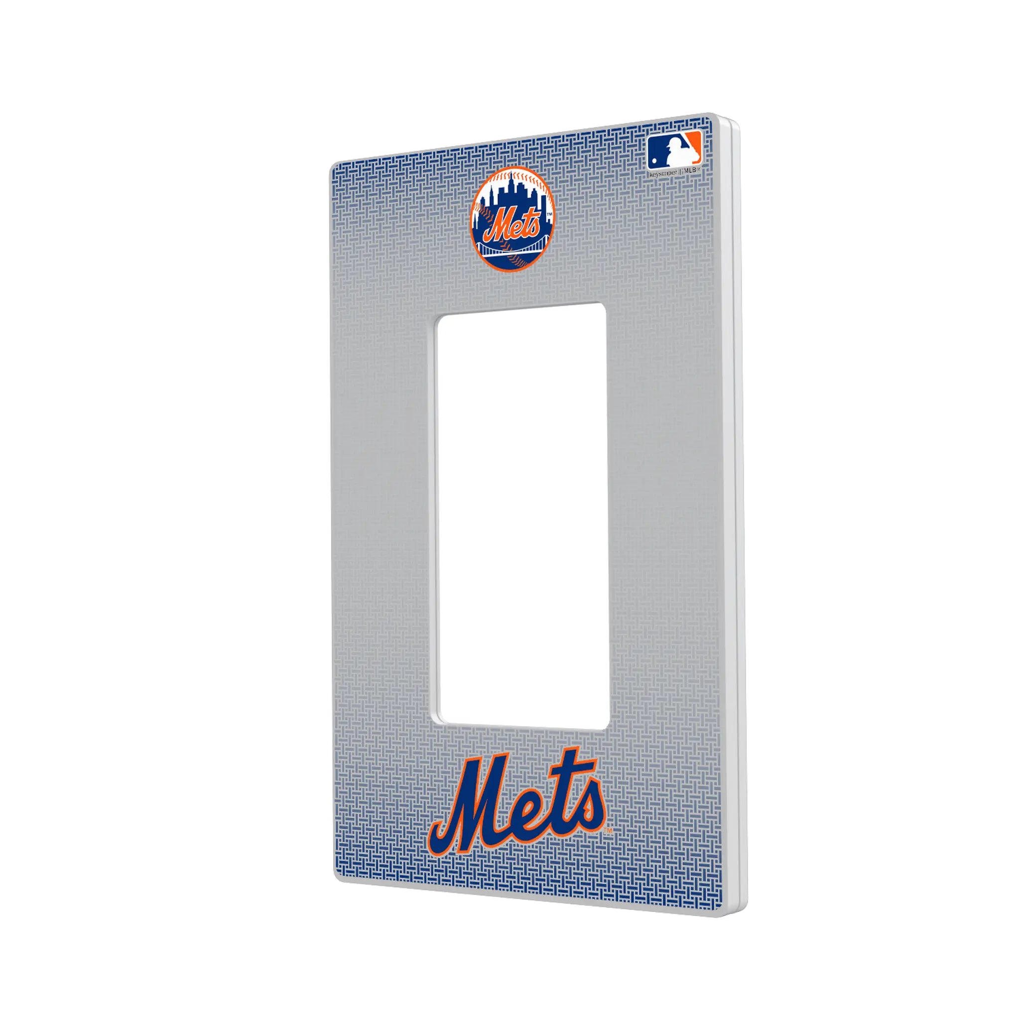 New York Mets Linen Hidden-Screw Light Switch Plate#Style_Single Rocker