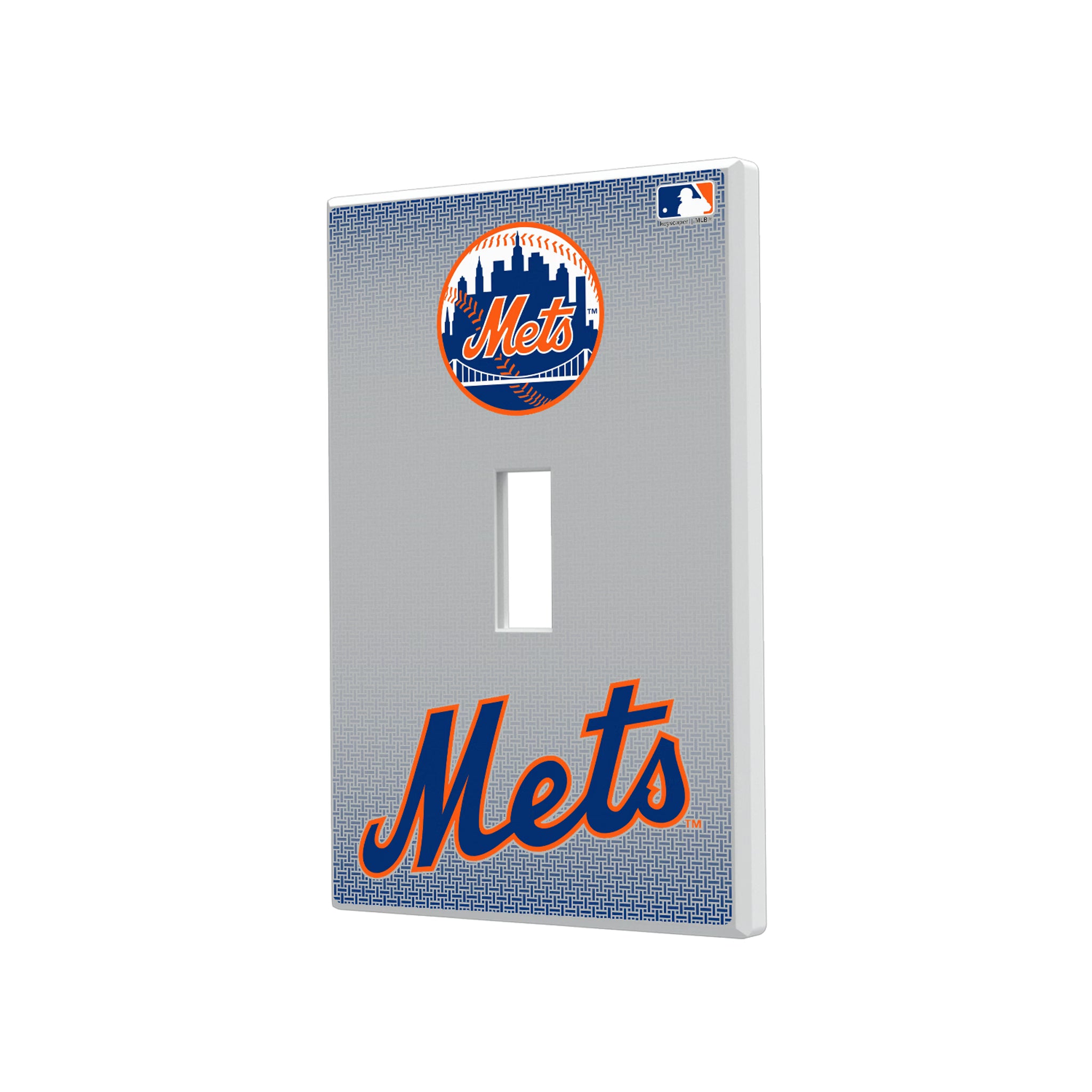 New York Mets Linen Hidden-Screw Light Switch Plate#Style_Single Toggle