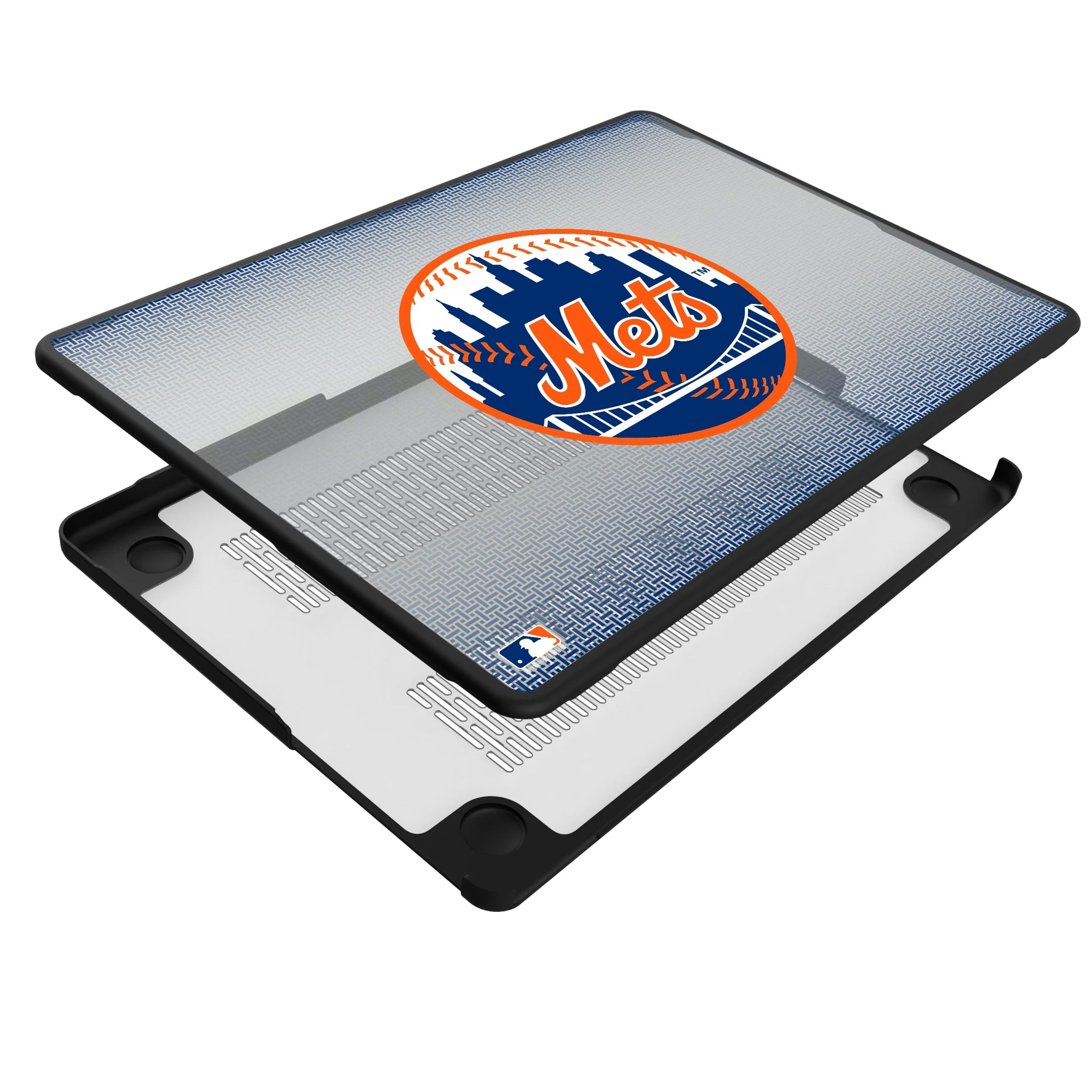 New York Mets Linen MacBook Laptop Case for Apple MacBook - Isometric View#Device_MacBook Pro (14-inch, 2021) / MacBook Pro (14-inch, 2023) / MacBook Pro (14-inch, 2024)