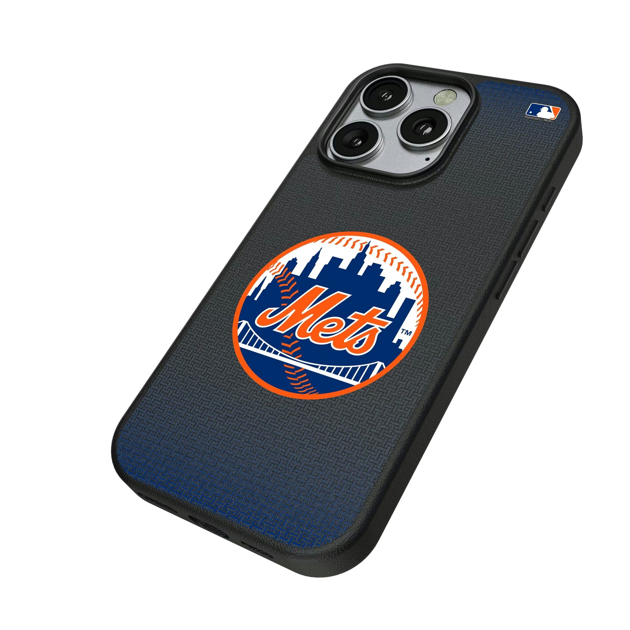 New York Mets Linen iPhone MagSafe Compatible Phone Case for Apple iPhone - Isometric View