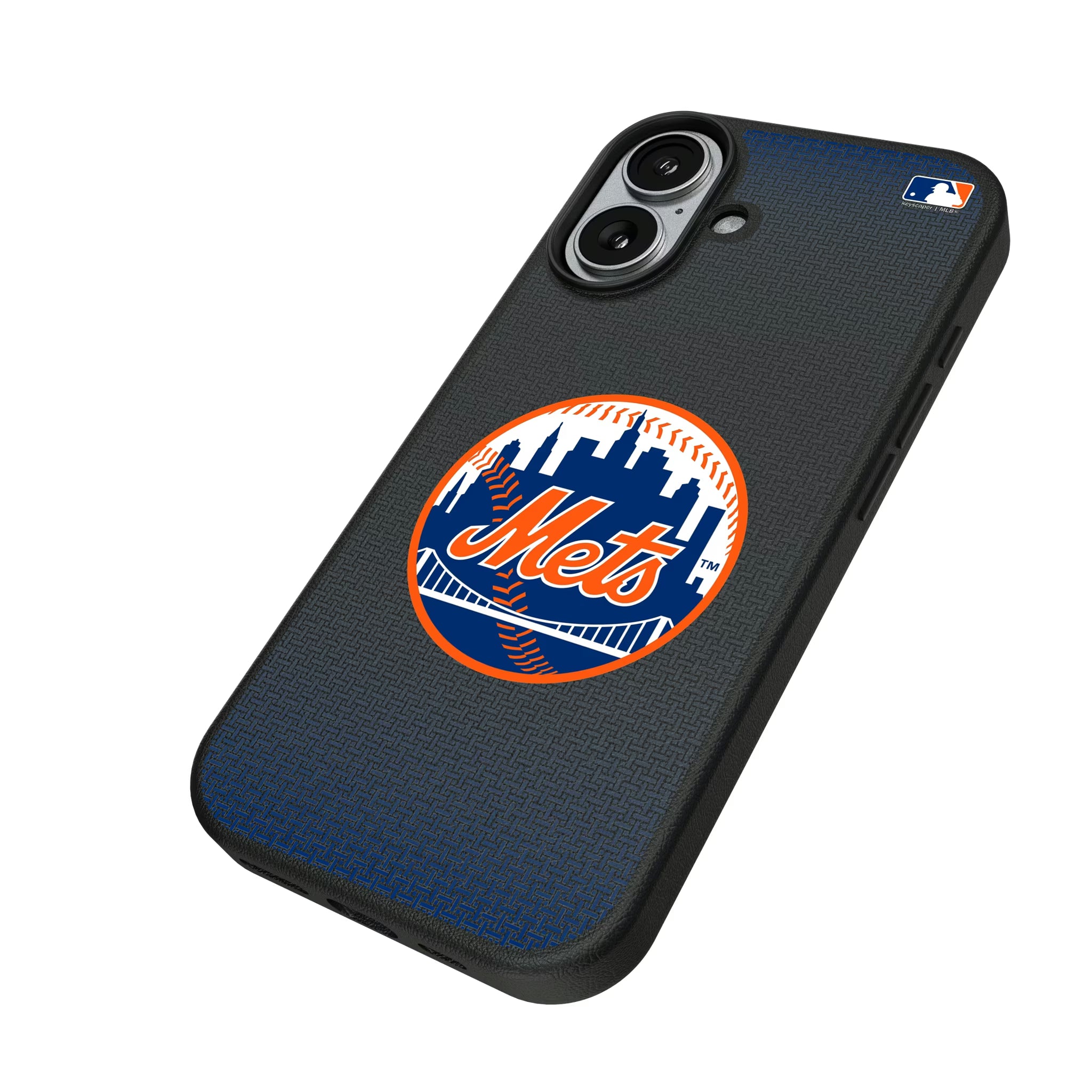 New York Mets Linen iPhone MagSafe Compatible Phone Case for Apple iPhone - Isometric View#Device_iPhone 17