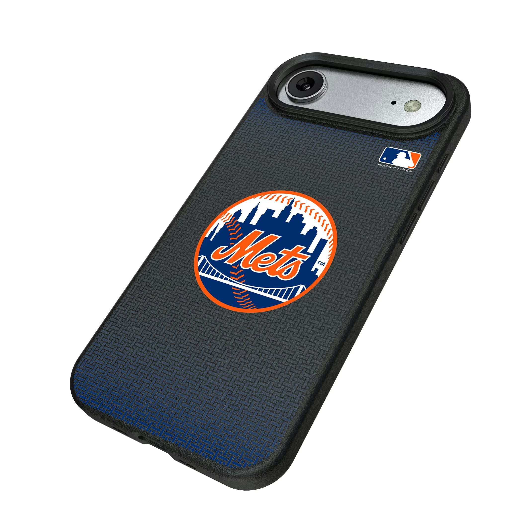 New York Mets Linen iPhone MagSafe Compatible Phone Case for Apple iPhone - Isometric View#Device_iPhone Air