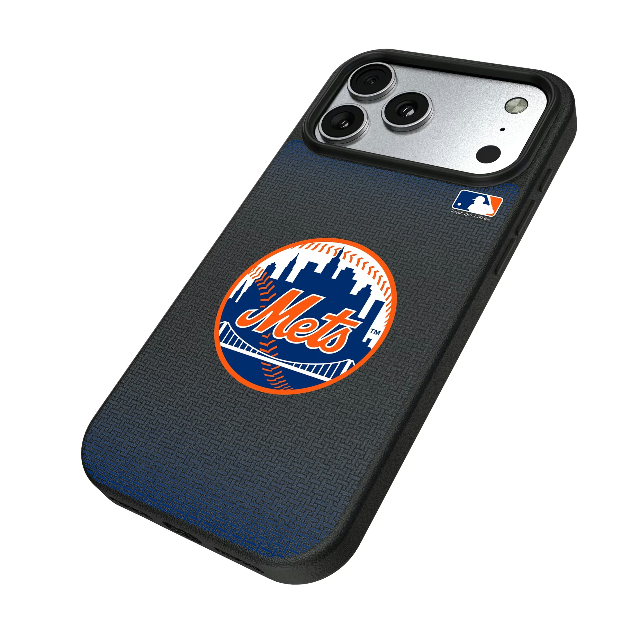 New York Mets Linen iPhone MagSafe Compatible Phone Case for Apple iPhone - Isometric View#Device_iPhone 17 Pro Max