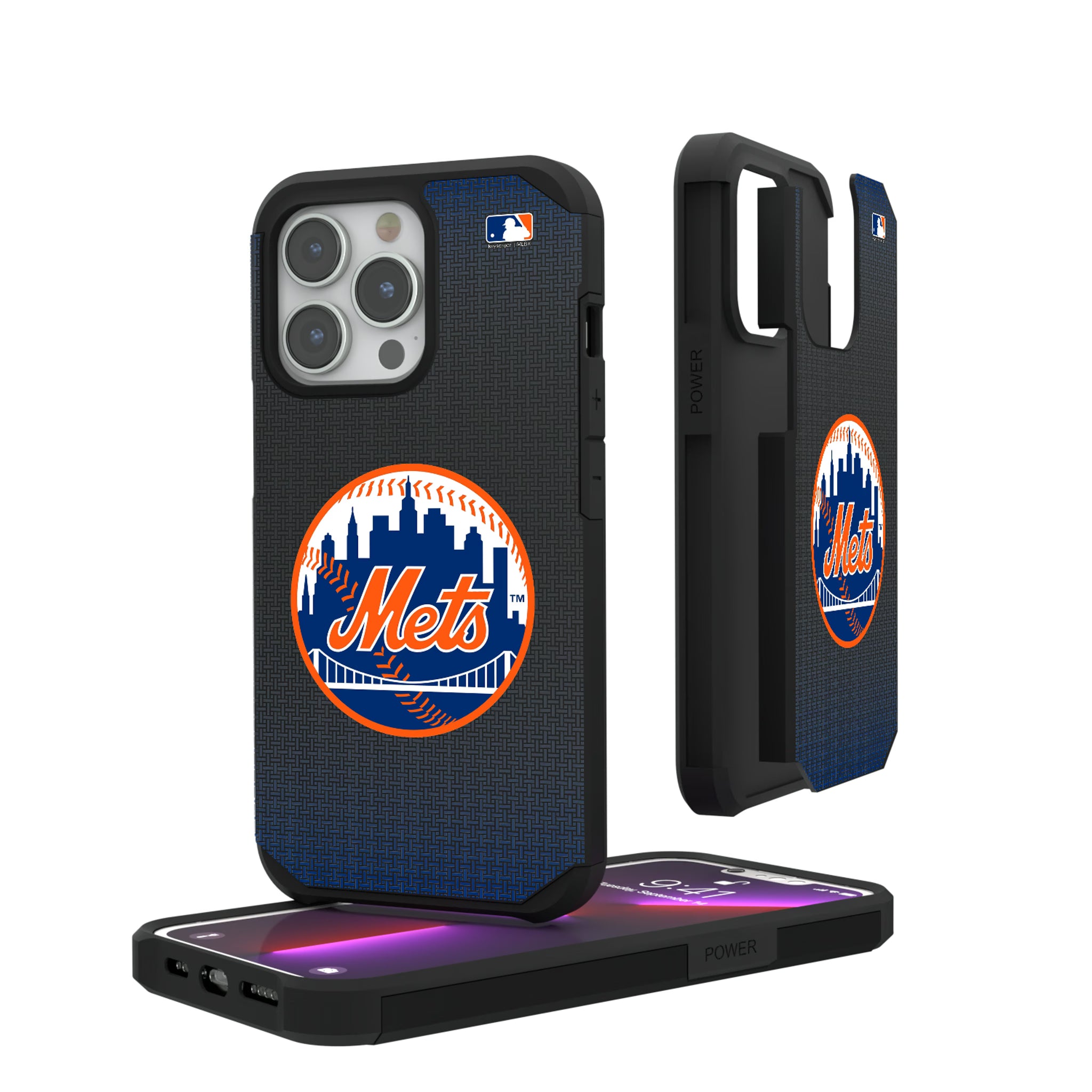 New York Mets Linen iPhone Rugged Phone Case for Apple iPhone#Device_iPhone 13 Pro