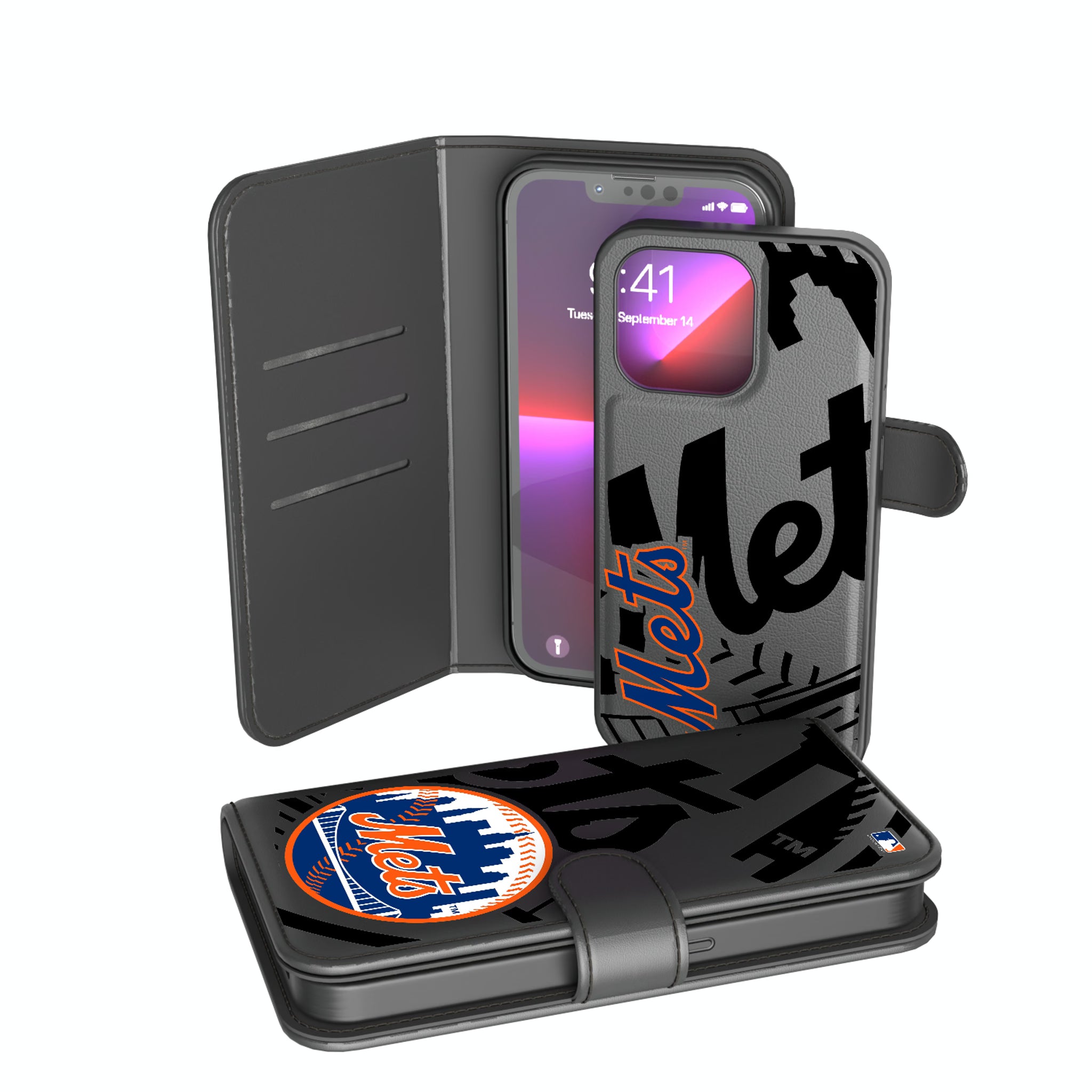 New York Mets Monocolor Tilt iPhone Wallet Phone Case for Apple iPhone