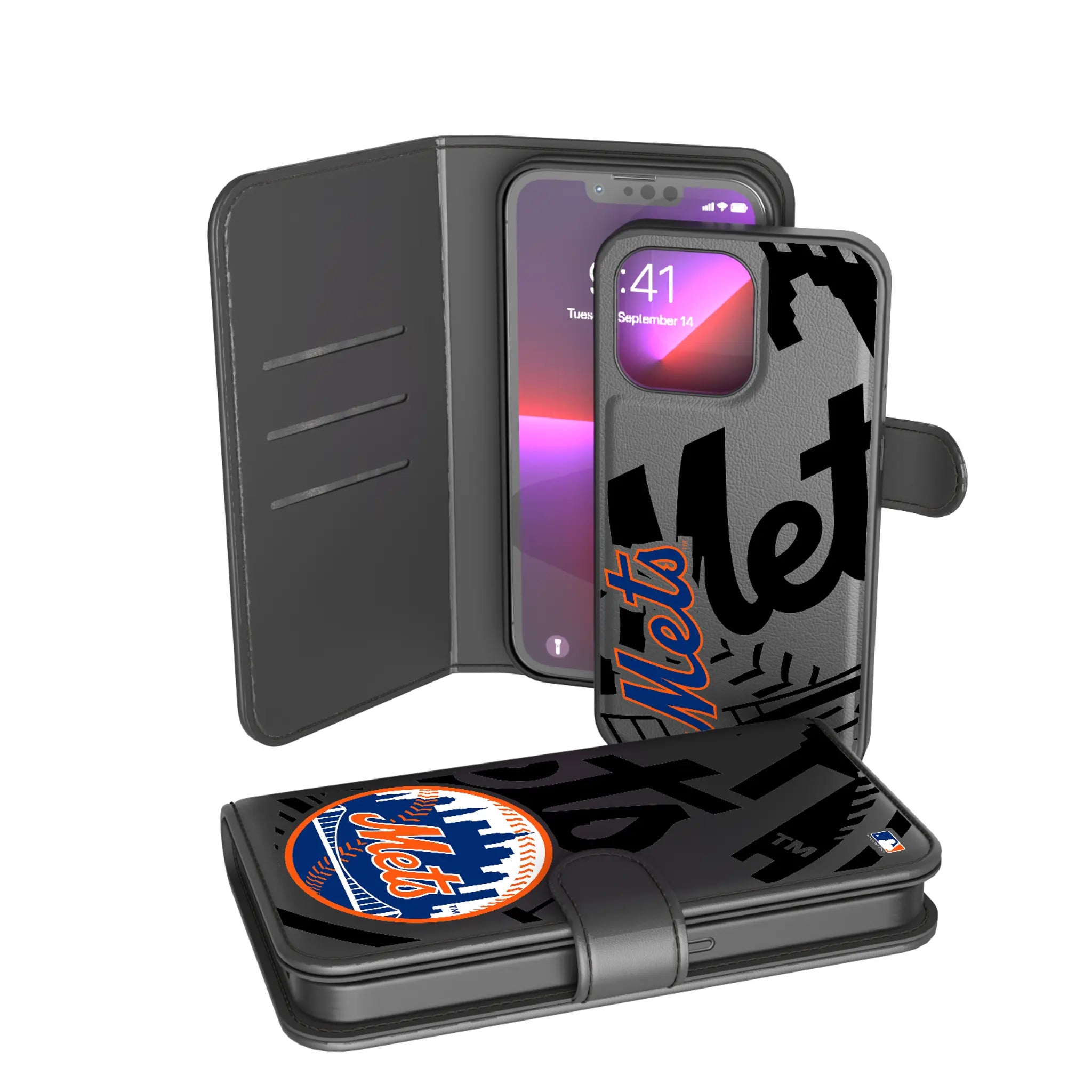 New York Mets Monocolor Tilt iPhone Wallet Phone Case for Apple iPhone