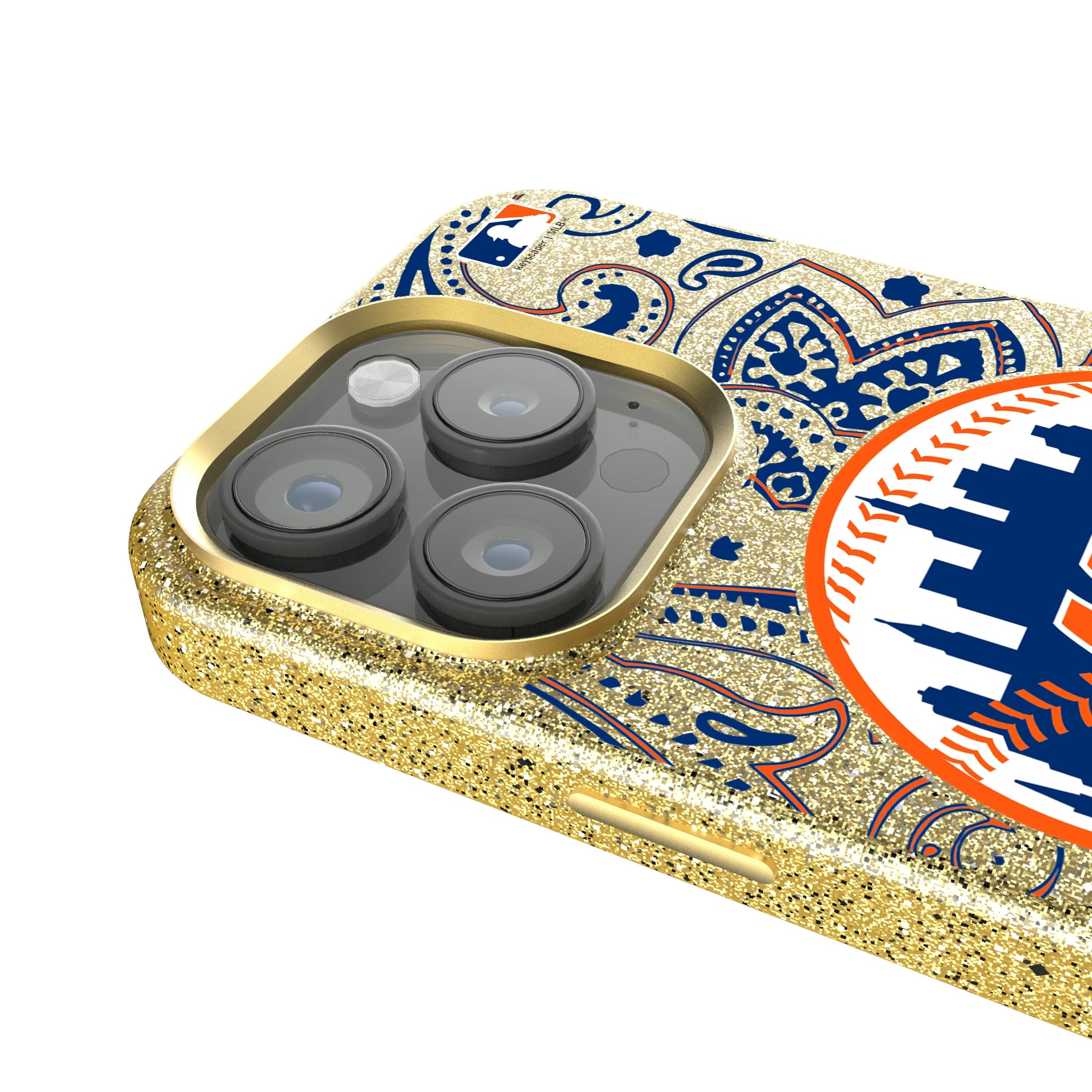 New York Mets Paisley iPhone Bling Phone Case for Apple iPhone - Detail