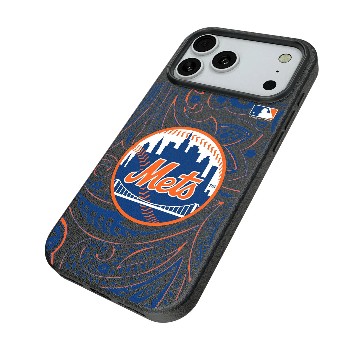 New York Mets Paisley iPhone MagSafe Compatible Phone Case for Apple iPhone - Isometric View#Device_iPhone 18 Pro Max