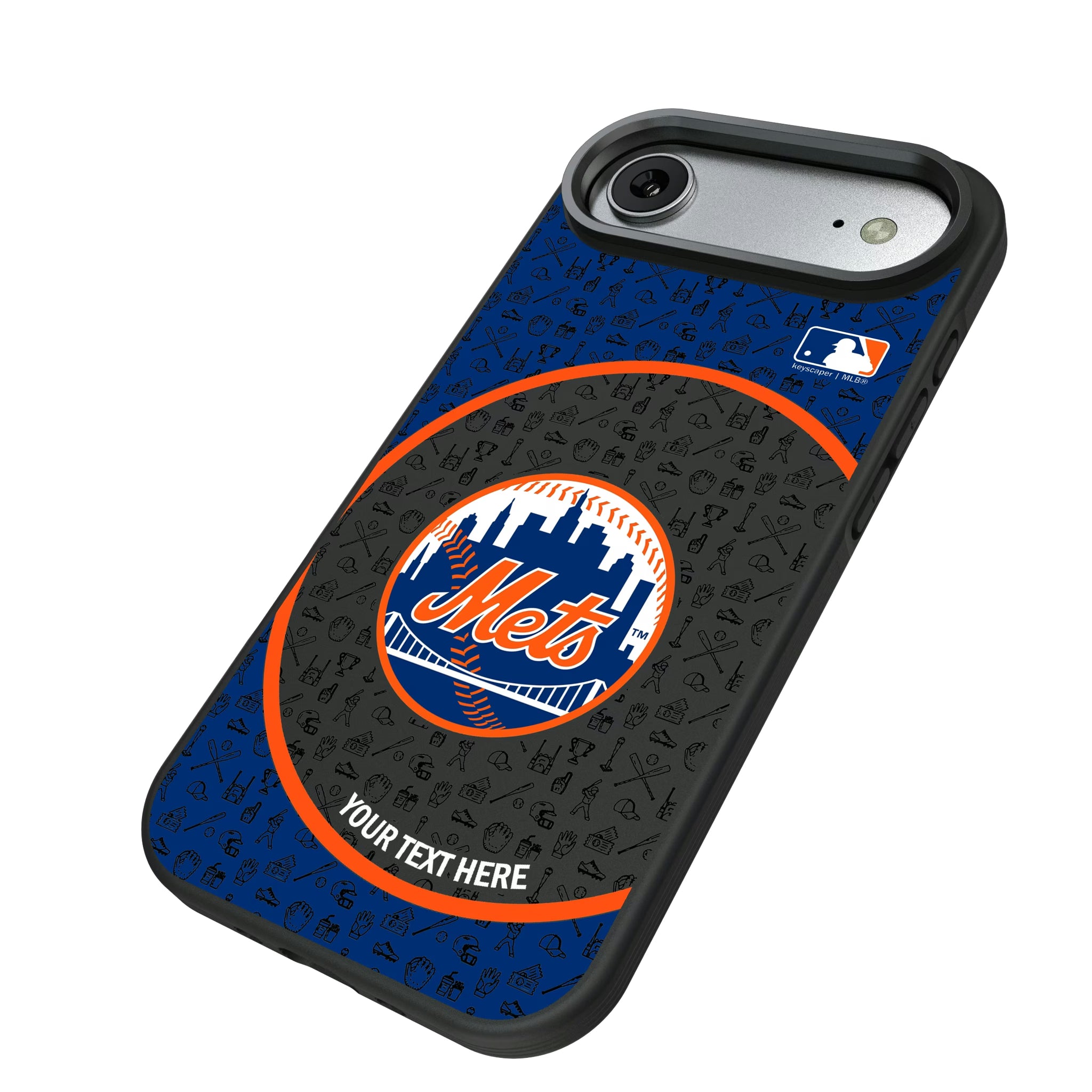 New York Mets Personalized Circle iPhone Bump Phone Case for Apple iPhone - Isometric View#Device_iPhone Air