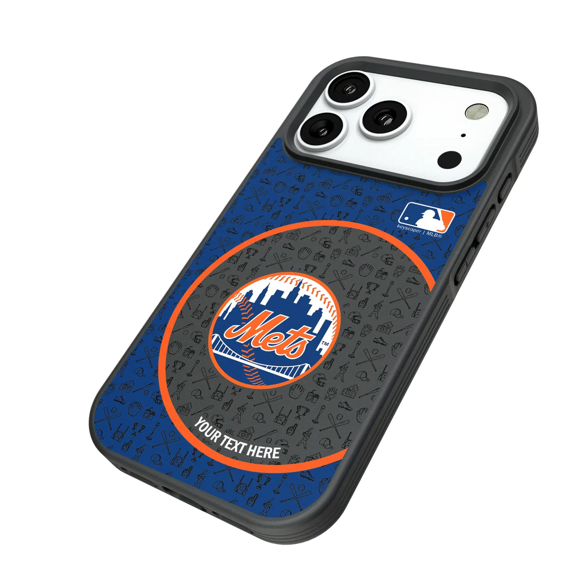 New York Mets Personalized Circle iPhone Bump Phone Case for Apple iPhone - Isometric View#Device_iPhone 18 Pro