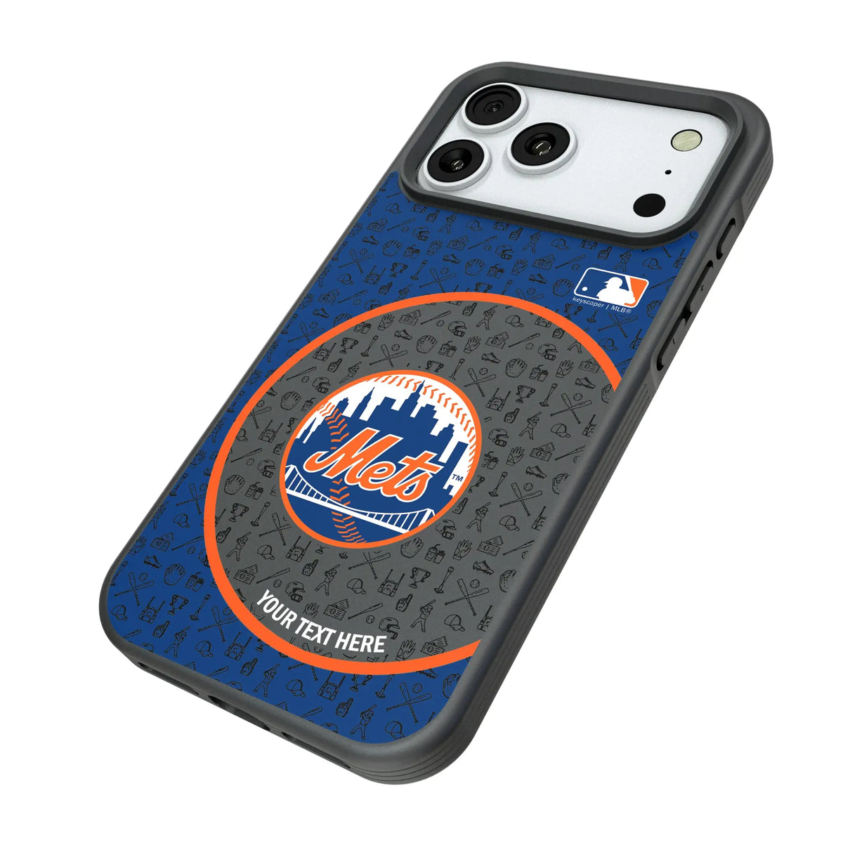 New York Mets Personalized Circle iPhone Bump Phone Case for Apple iPhone - Isometric View#Device_iPhone 18 Pro Max