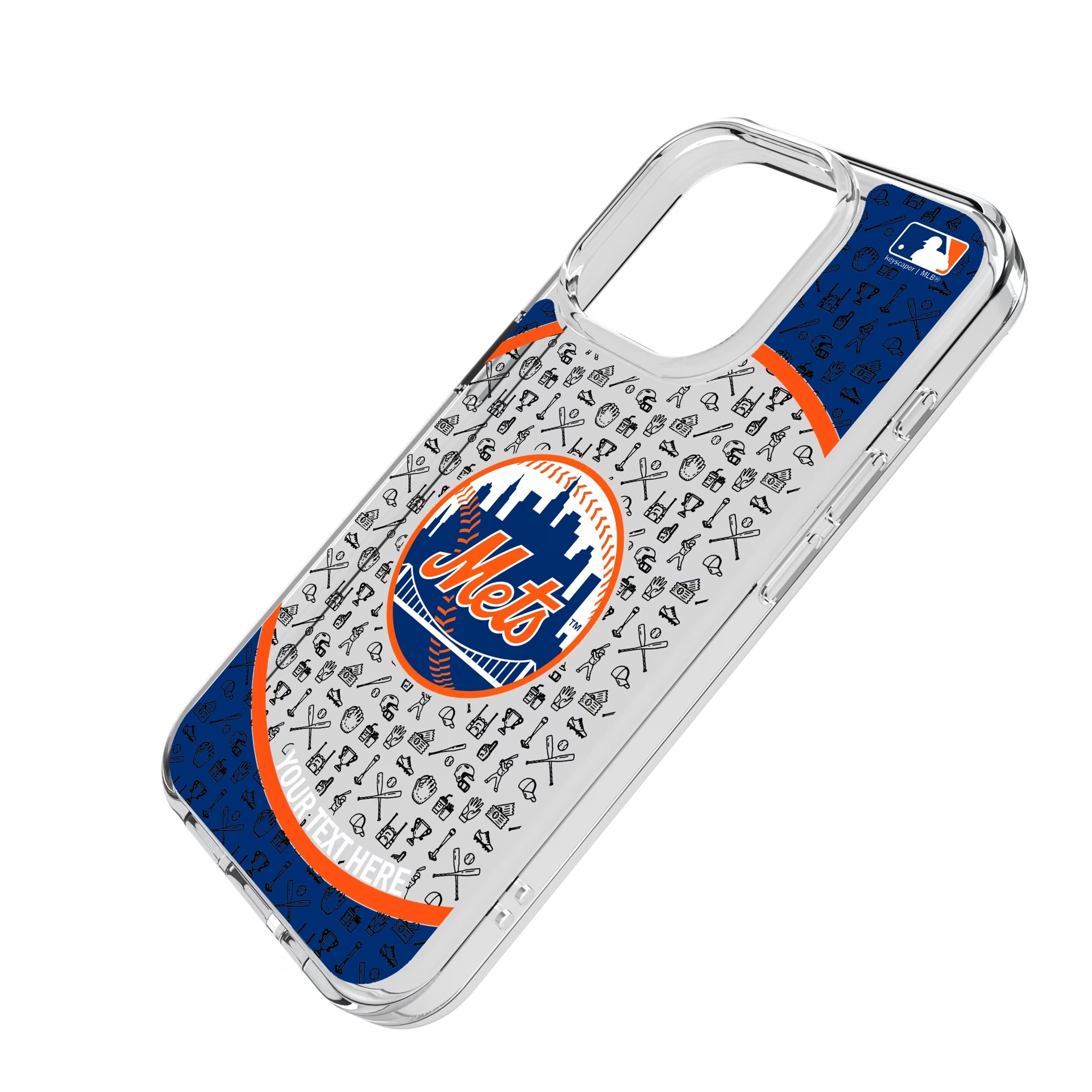 New York Mets Personalized Circle iPhone Clear Phone Case for Apple iPhone - Isometric View