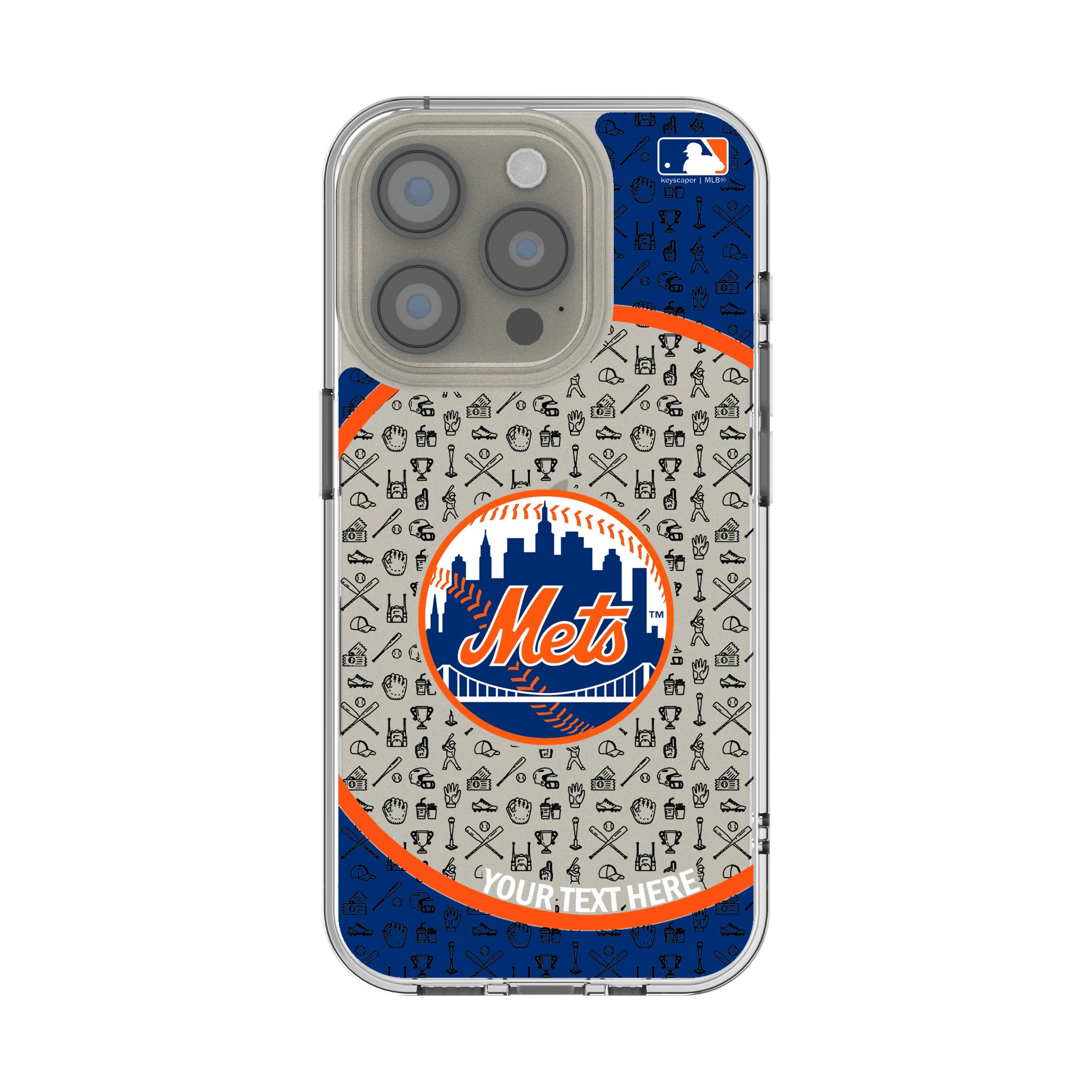 New York Mets Personalized Circle iPhone Clear Phone Case for Apple iPhone