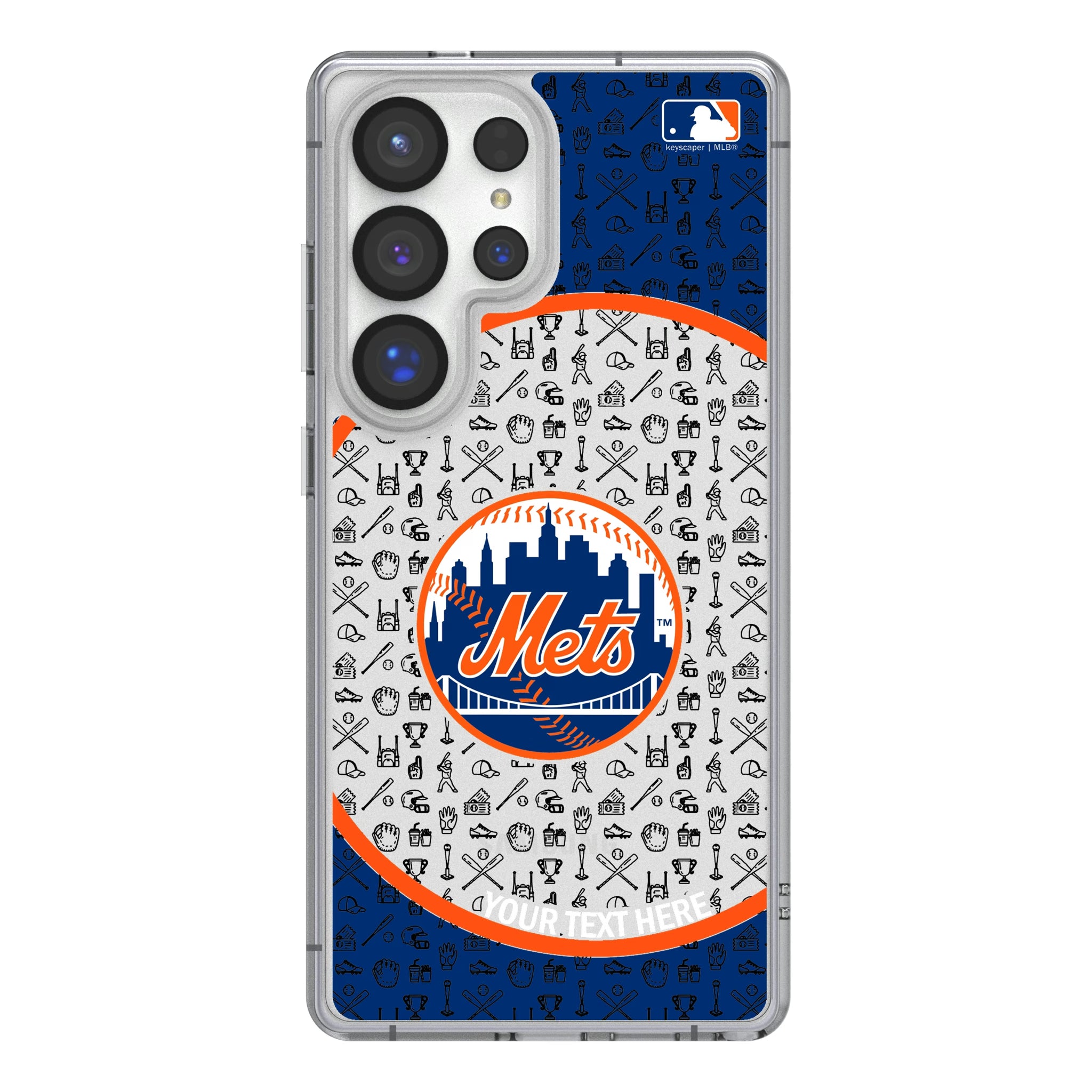 New York Mets Personalized Circle Galaxy Clear Phone Case for Samsung Galaxy