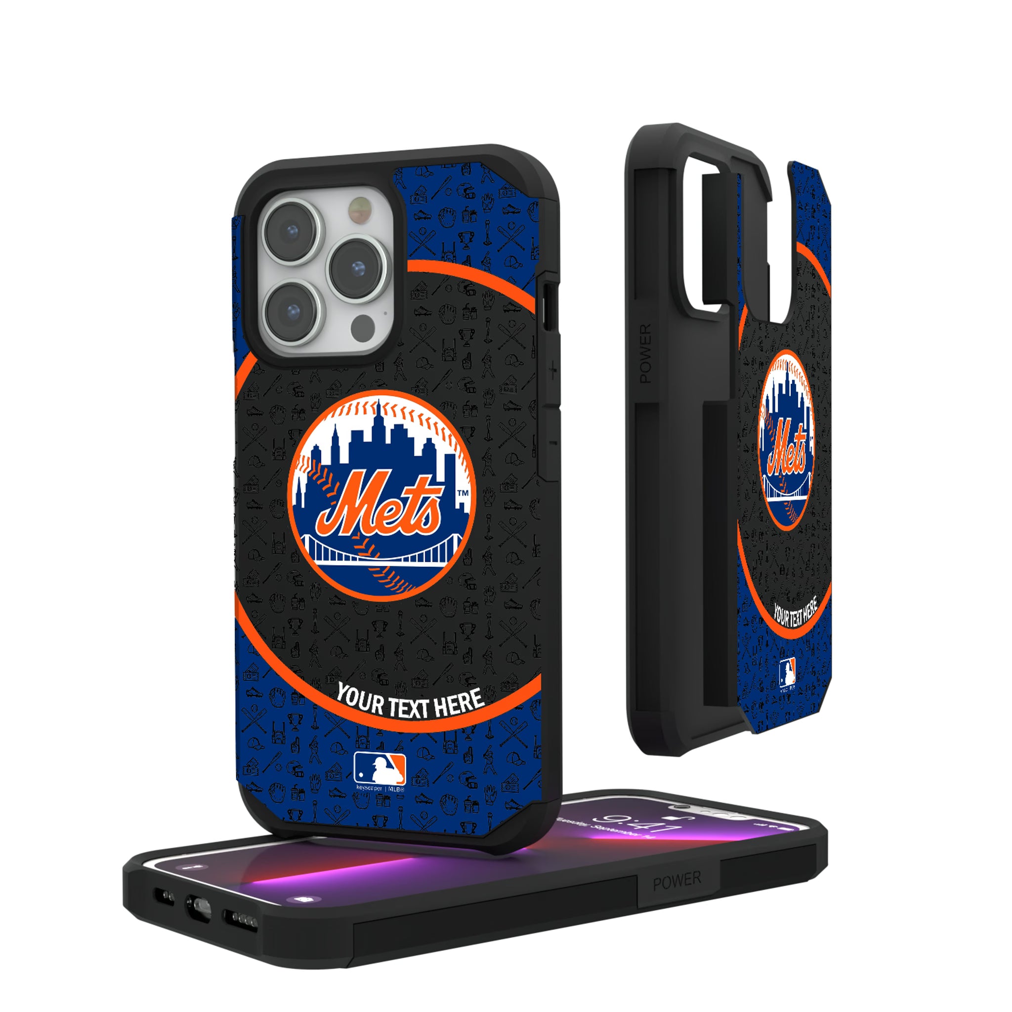 New York Mets Personalized Circle iPhone Rugged Phone Case for Apple iPhone