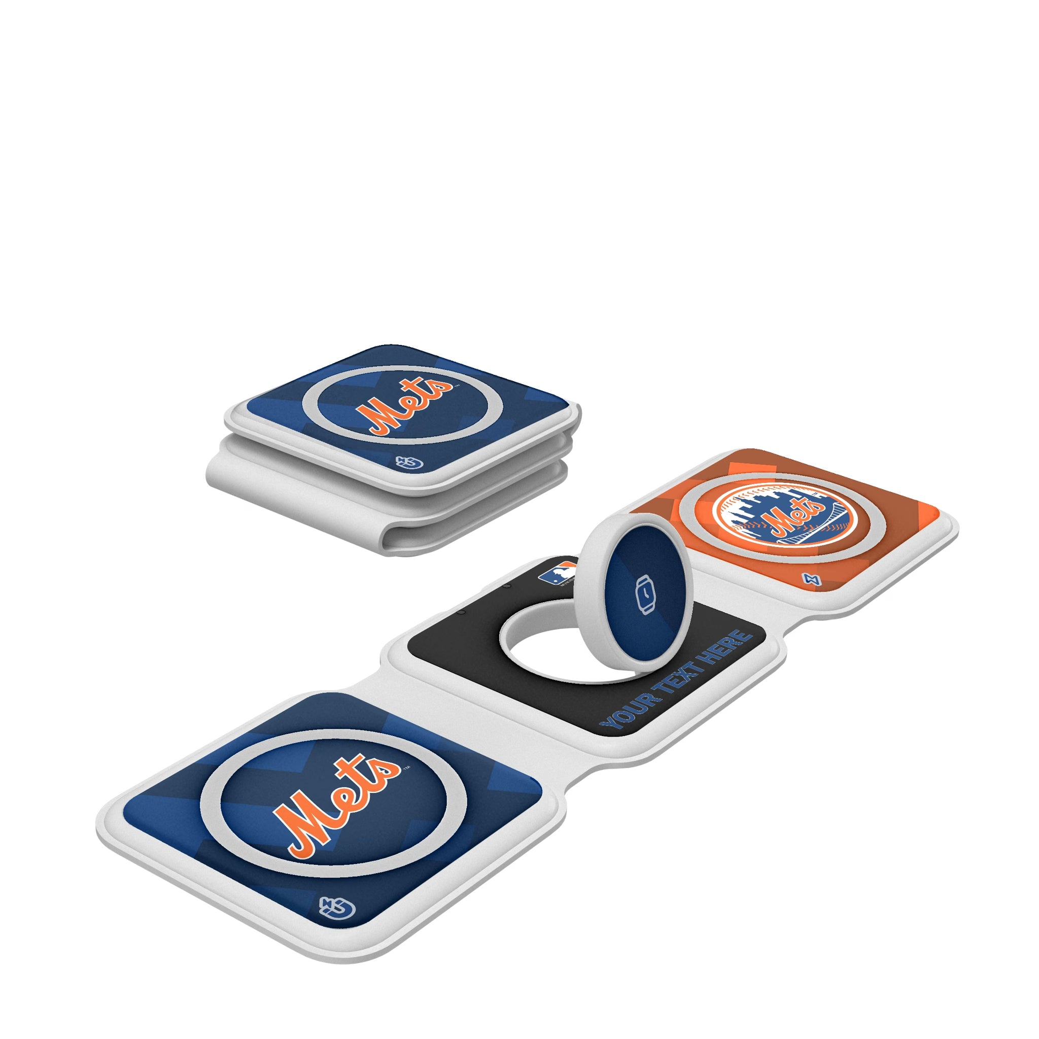 New York Mets Personalized Color Block Foldable 3 in 1 Charger