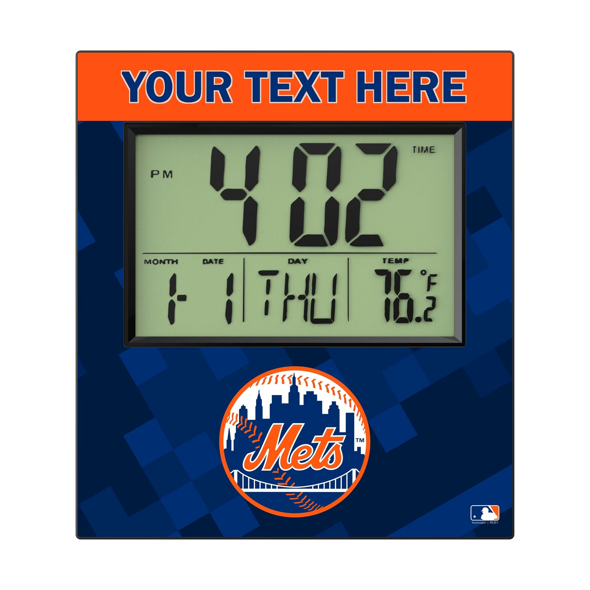 New York Mets Personalized Color Block Wall Clock