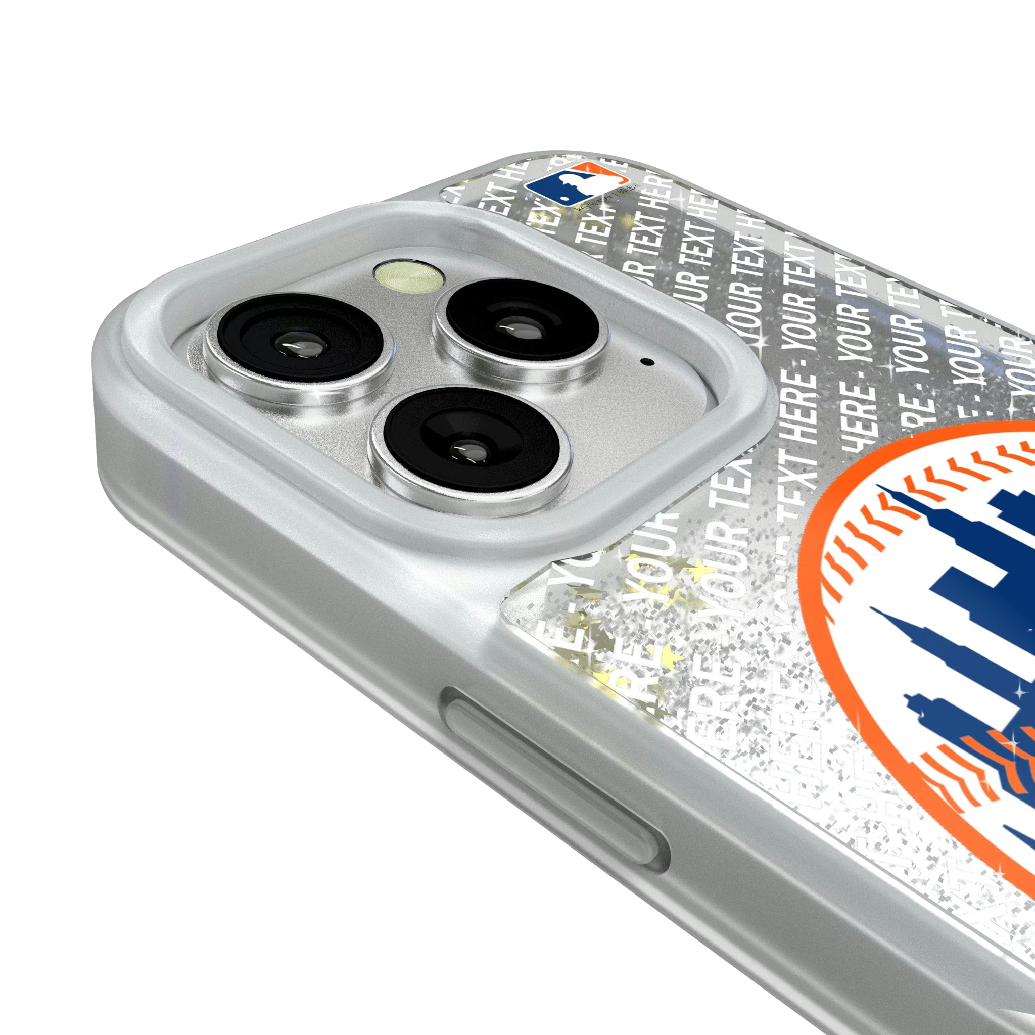 New York Mets Personalized EndZone Plus iPhone Glitter Phone Case for Apple iPhone - Detail#Device_iPhone 16 Pro