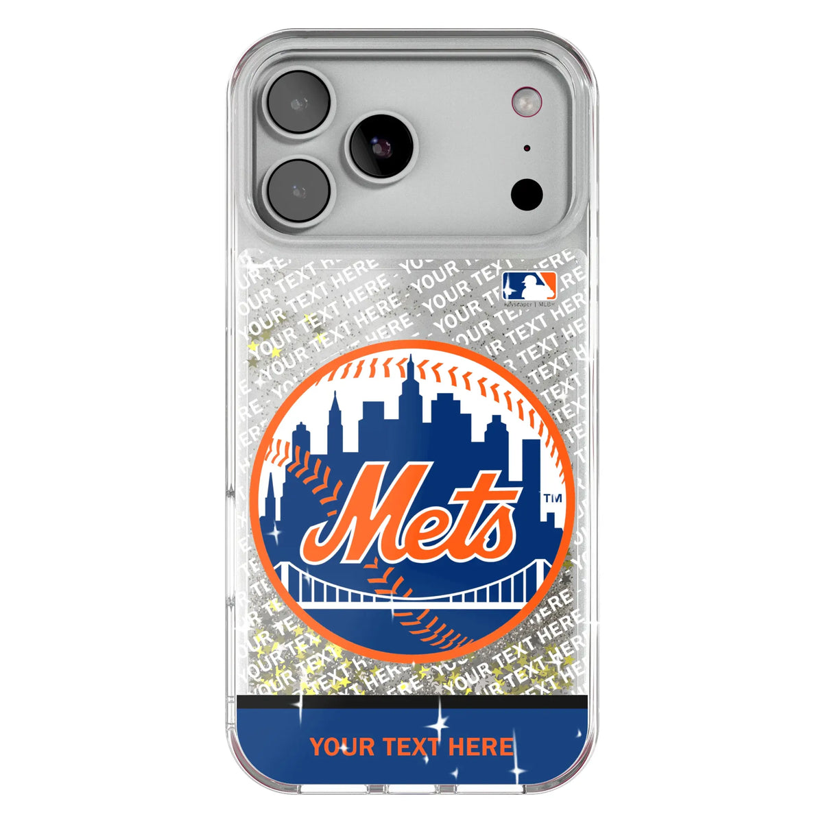 New York Mets Personalized EndZone Plus Glitter Phone Case for Apple iPhone