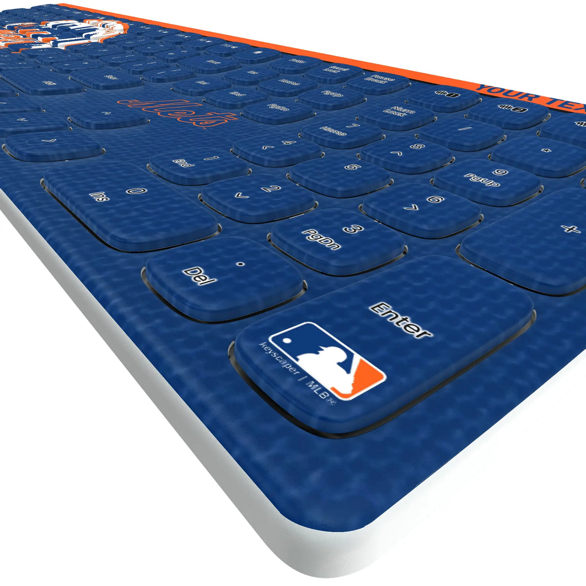 New York Mets Personalized Endzone Solid KKB605 Curved Wireless Keyboard - Detail