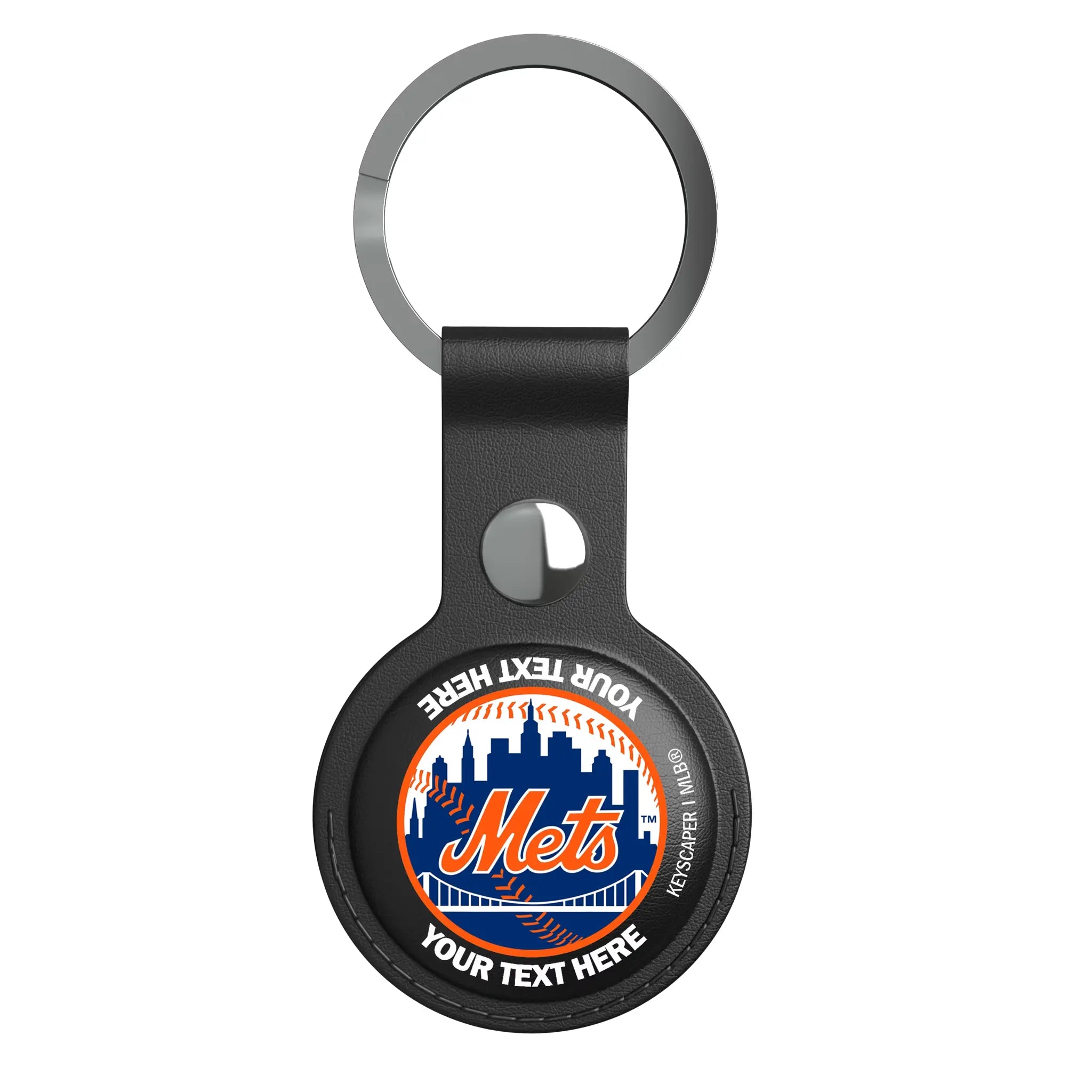 New York Mets Personalized Insignia AirTag Black Airtag Holder