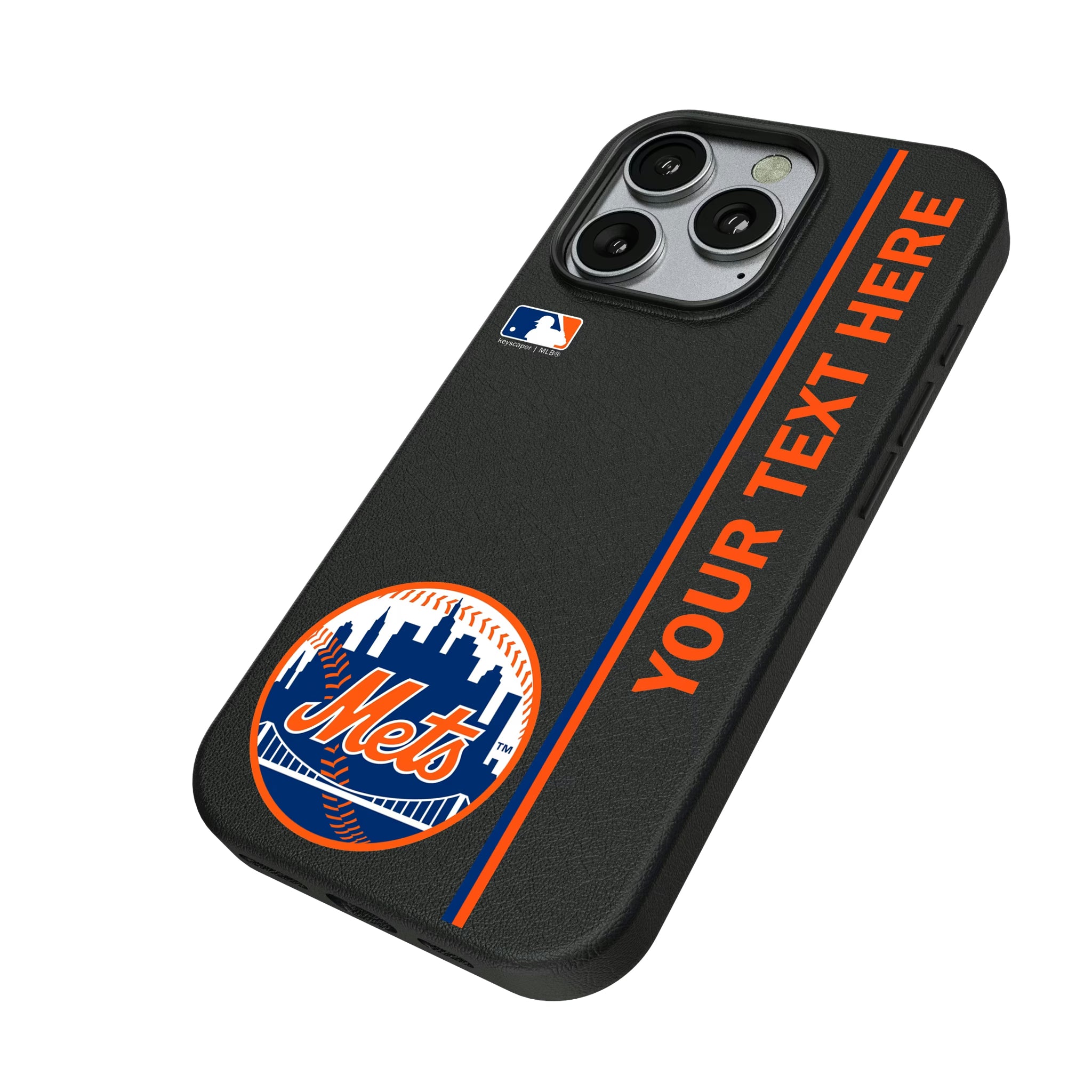New York Mets Personalized Sidebard iPhone MagSafe Compatible Phone Case for Apple iPhone - Isometric View