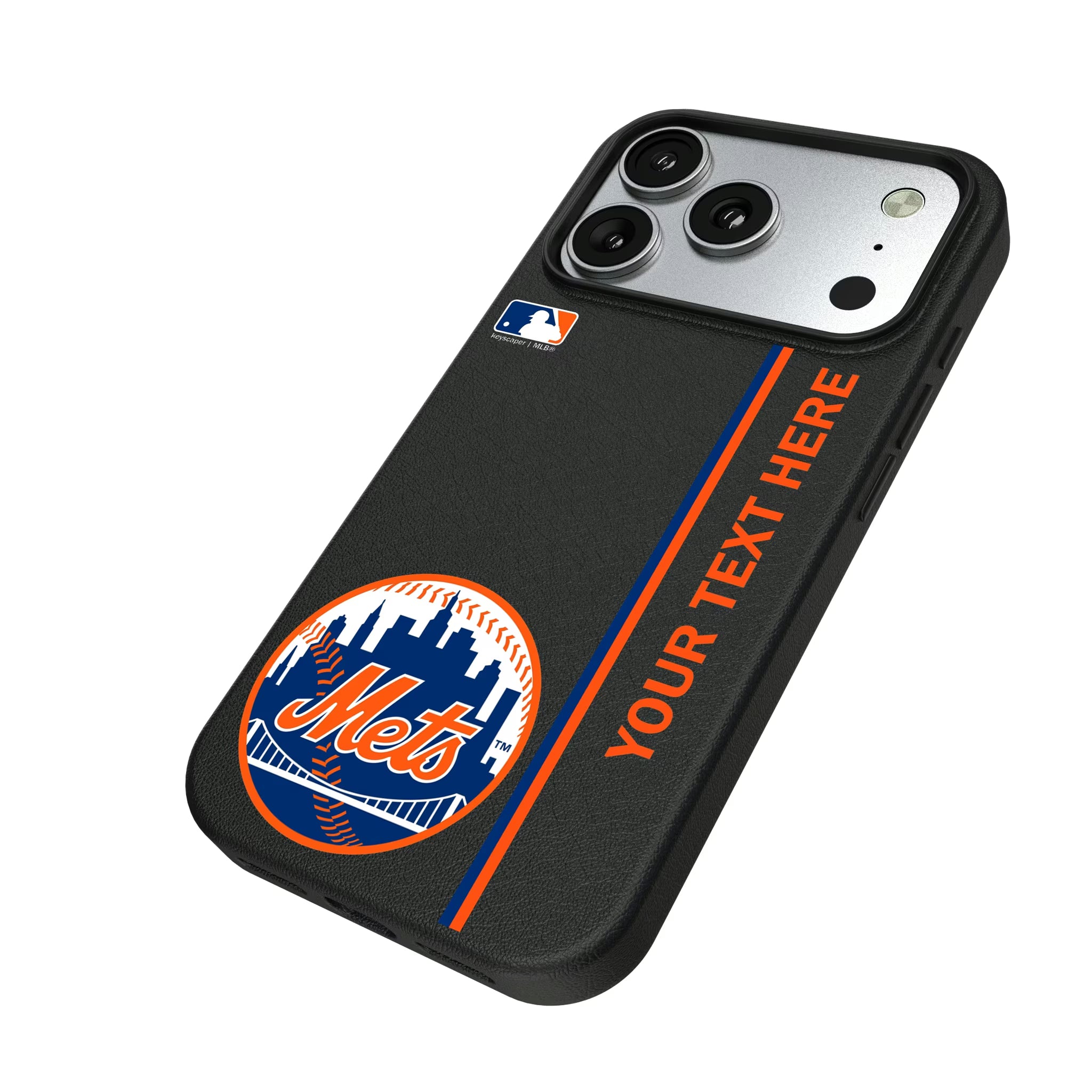 New York Mets Personalized Sidebard iPhone MagSafe Compatible Phone Case for Apple iPhone - Isometric View#Device_iPhone 17 Pro