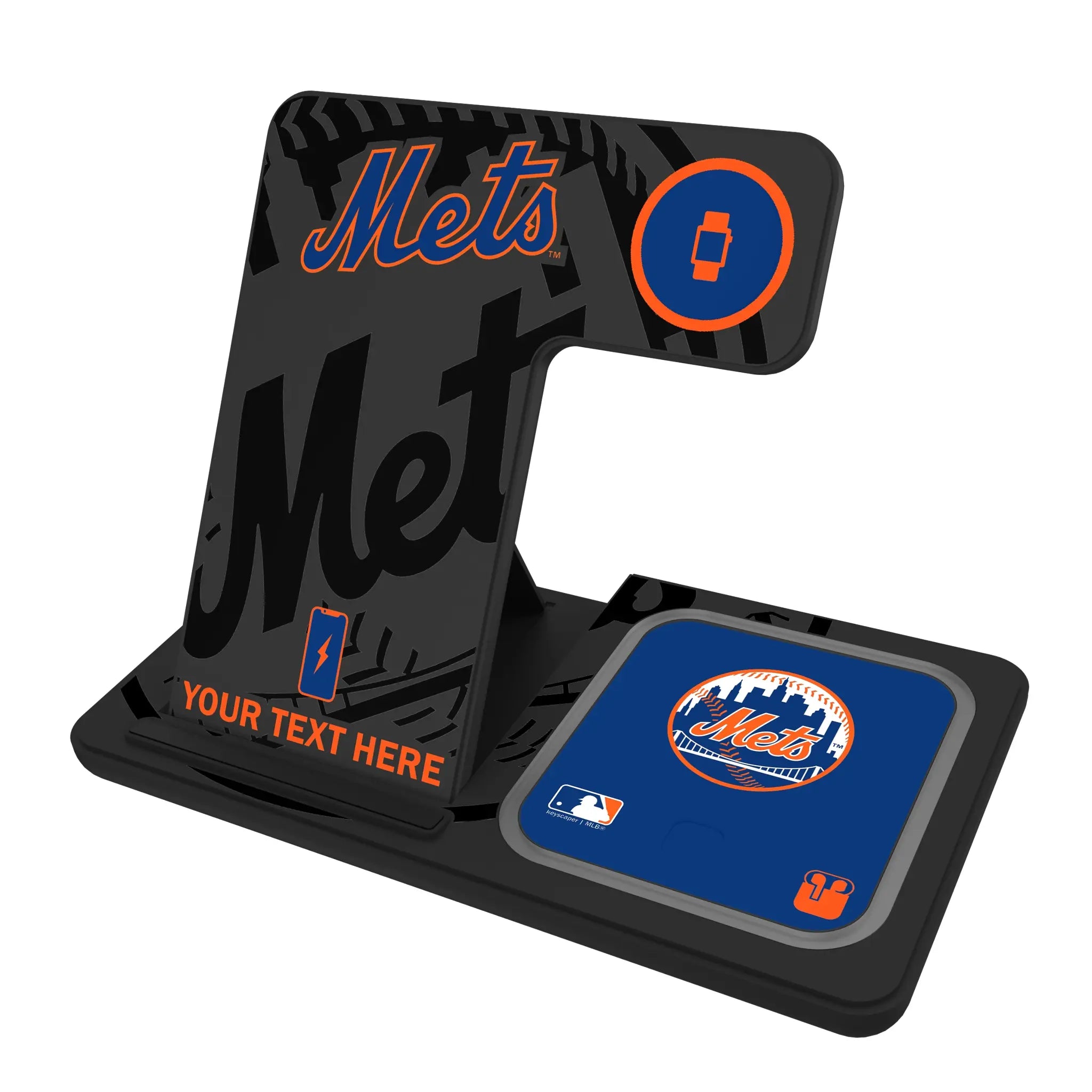 New York Mets Personalized Tilt 3 in 1 Charging Station