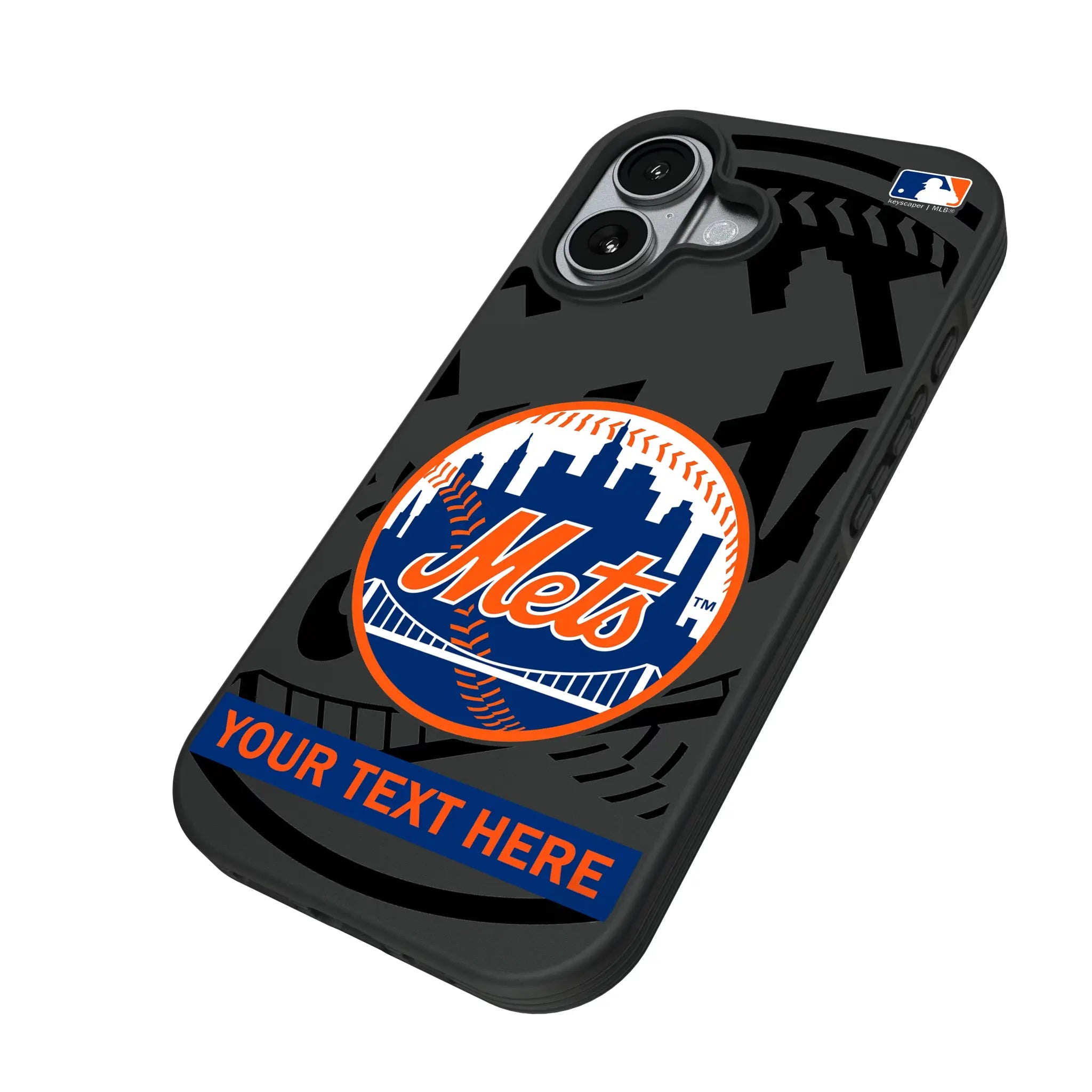 New York Mets Personalized Tilt iPhone Bump Phone Case for Apple iPhone - Isometric View#Device_iPhone 17