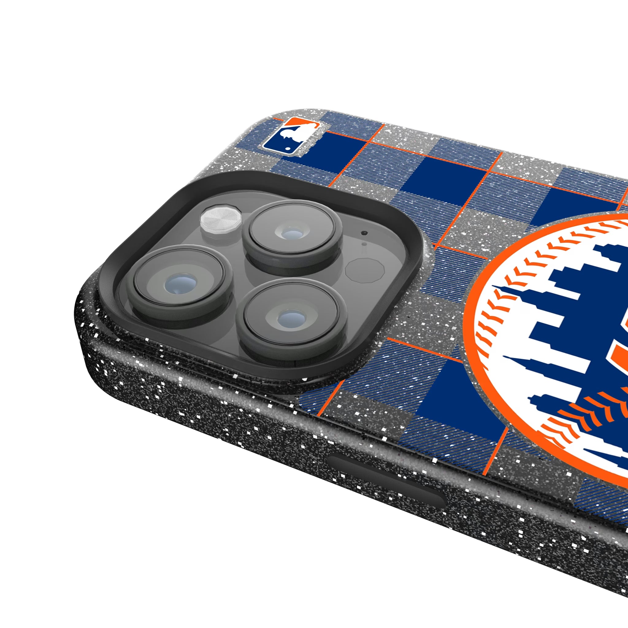 New York Mets Plaid iPhone Bling Phone Case for Apple iPhone - Detail