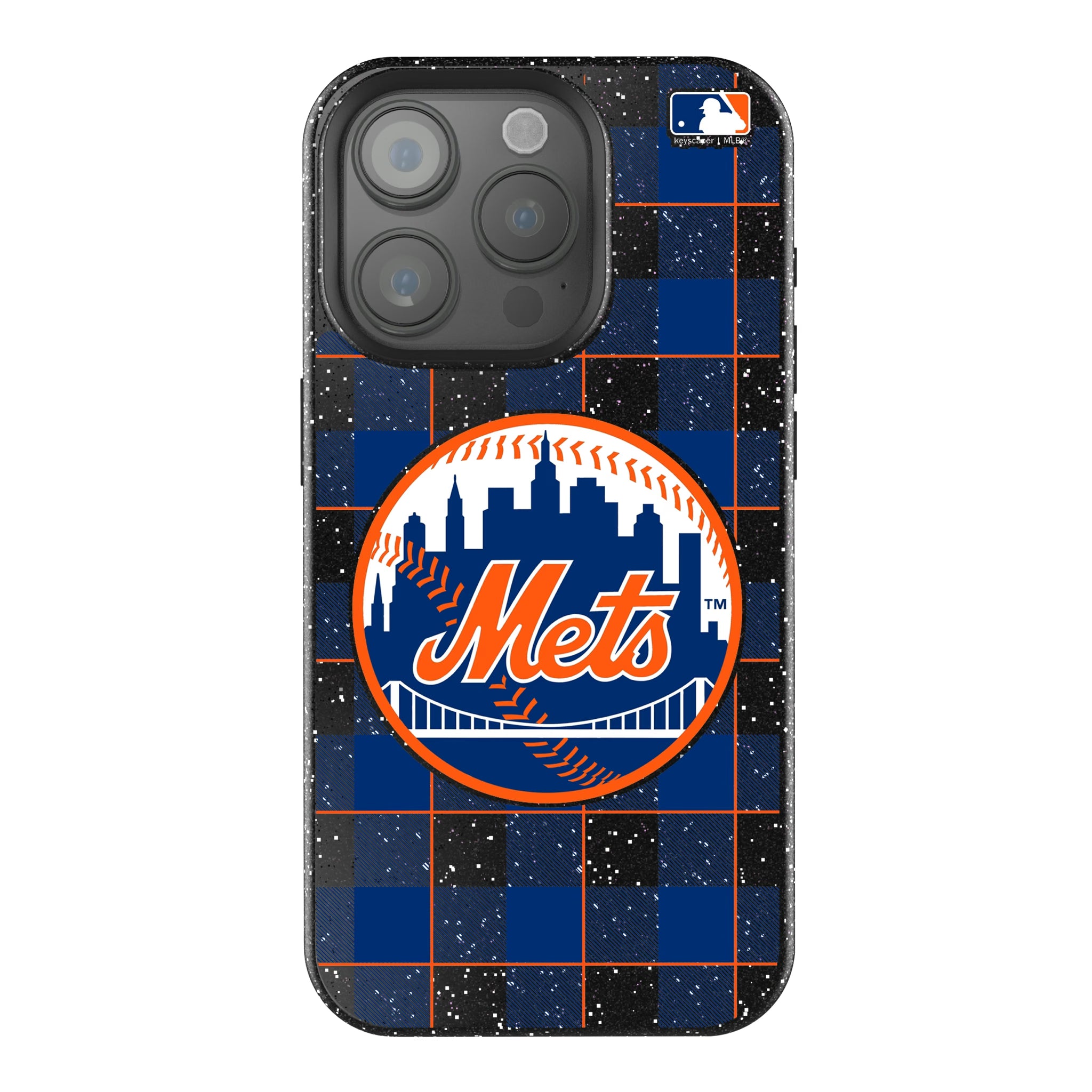 New York Mets Plaid iPhone Bling Phone Case for Apple iPhone