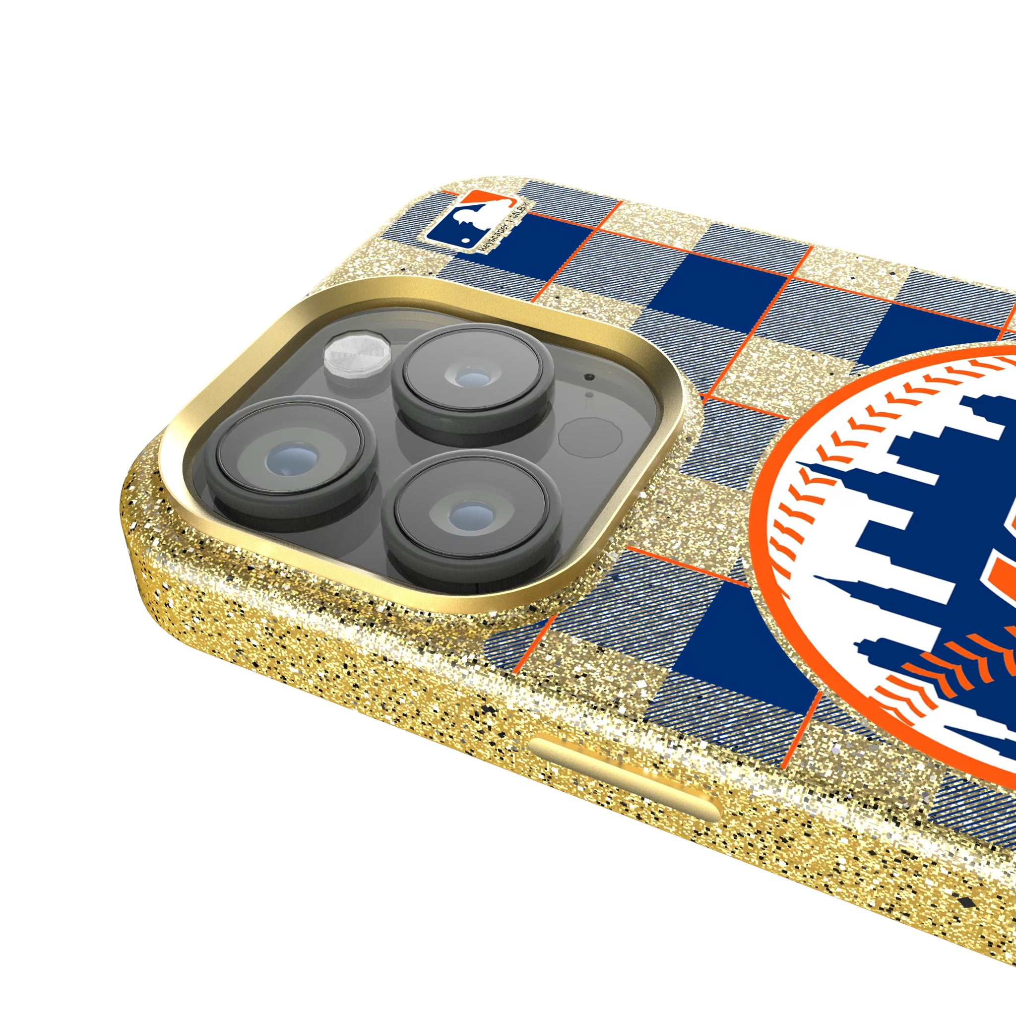 New York Mets Plaid iPhone Bling Phone Case for Apple iPhone - Detail