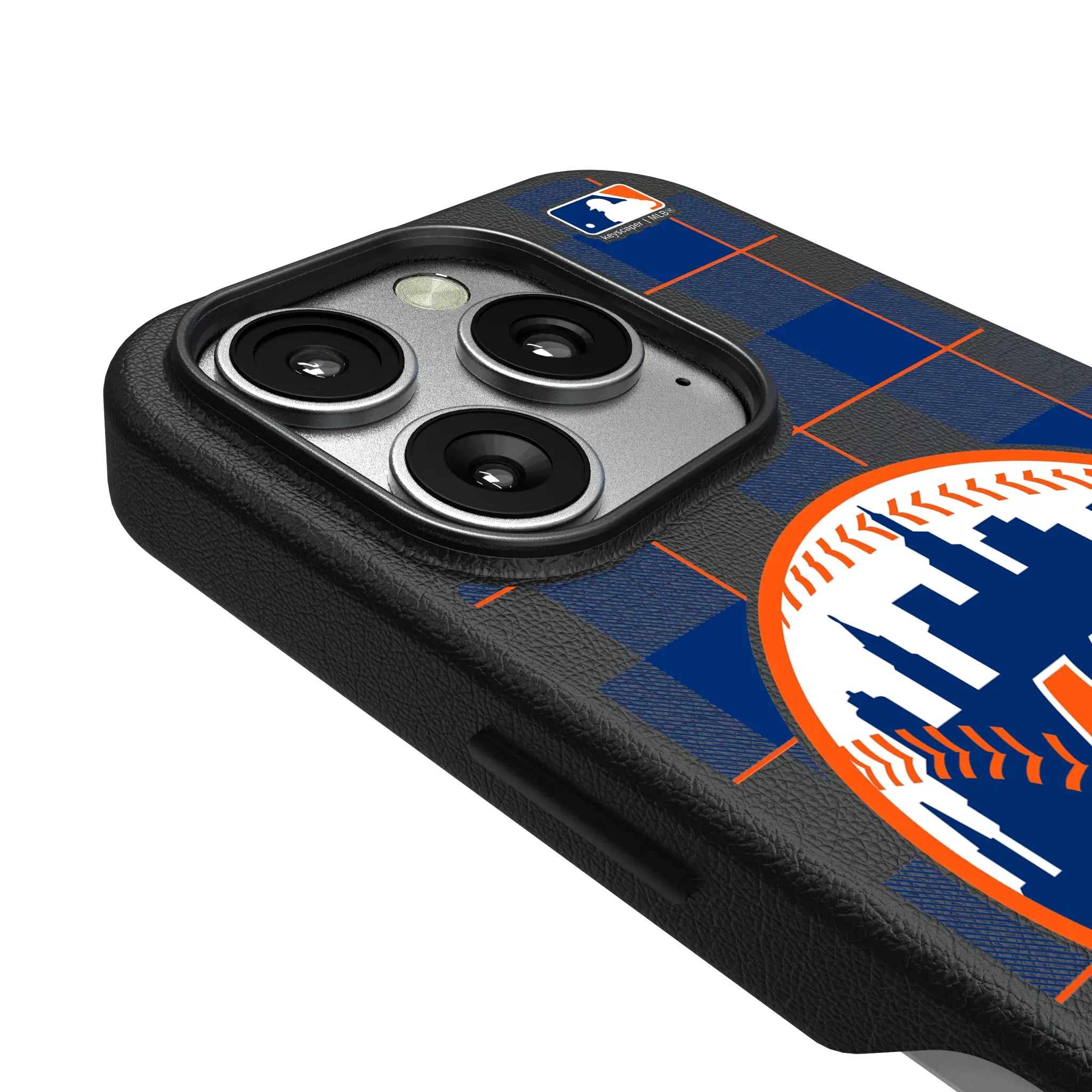 New York Mets Plaid iPhone MagSafe Compatible Phone Case for Apple iPhone - Detail